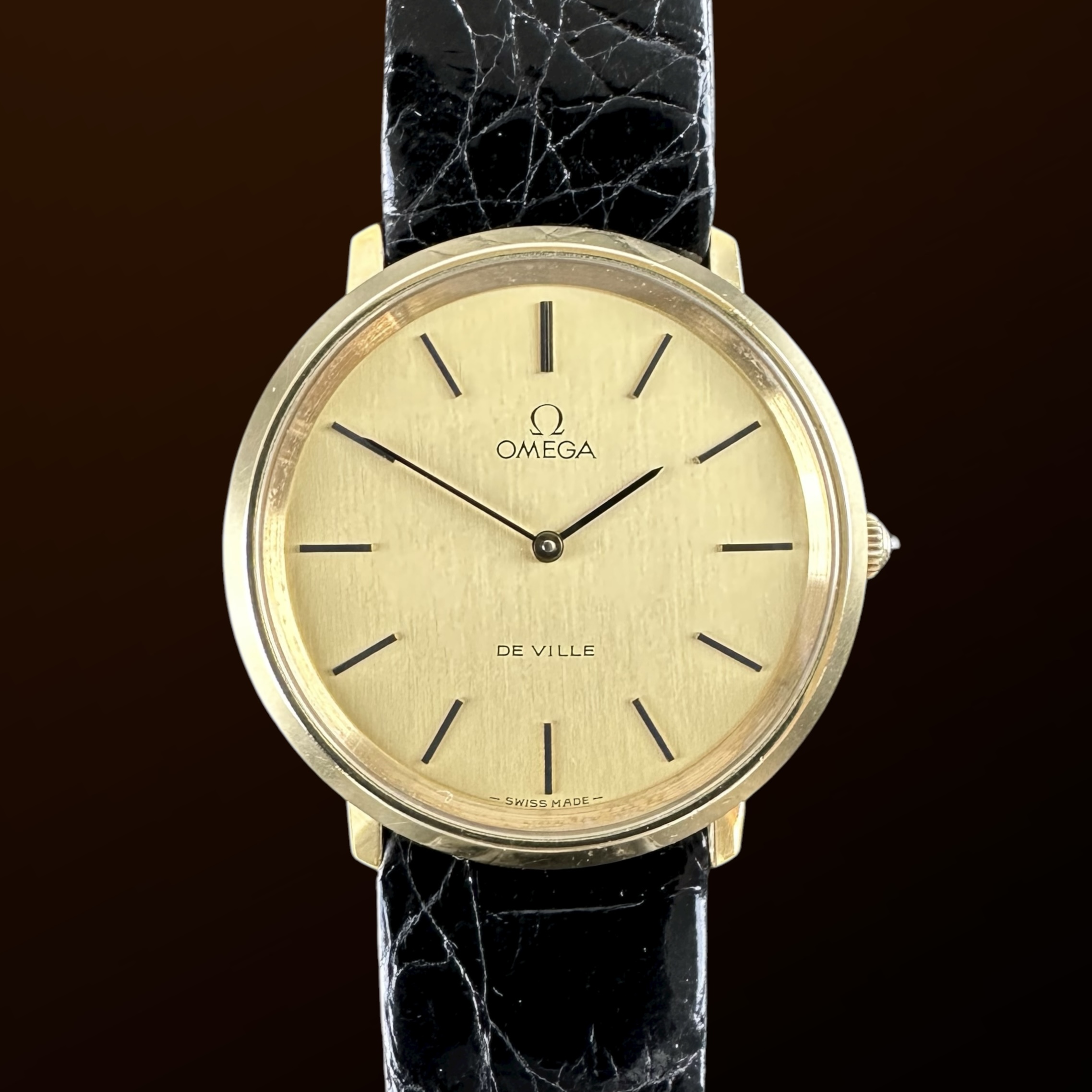 Vintage Omega De Ville Gold Plated 111.0107 - 33mm - 1975 Box, Papers, Tag