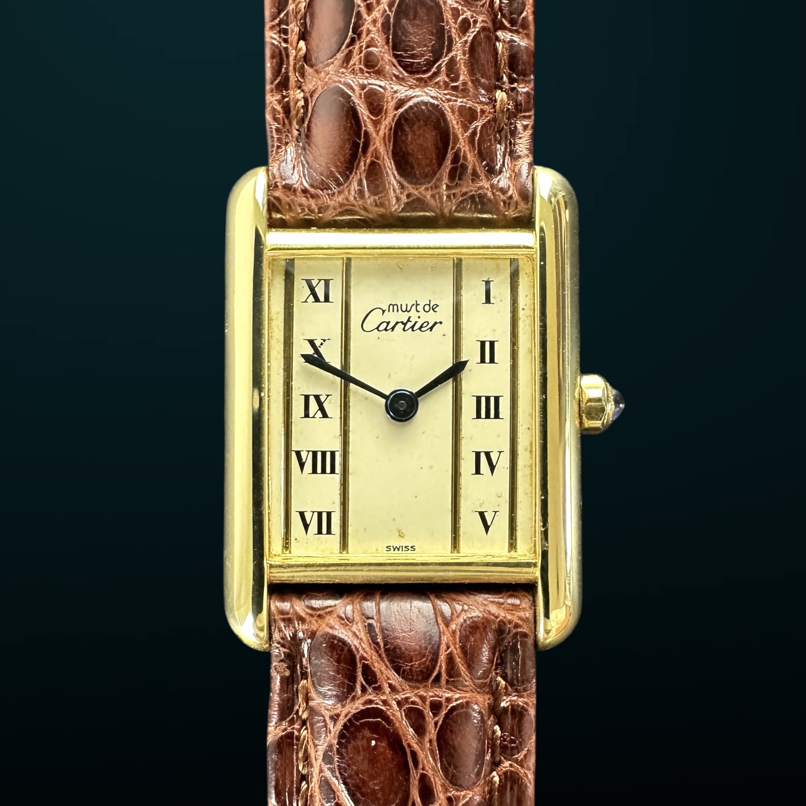 Vintage Cartier Tank Vermeil SM Lady Ivory dial 366001 - 20,5mm - 1990s