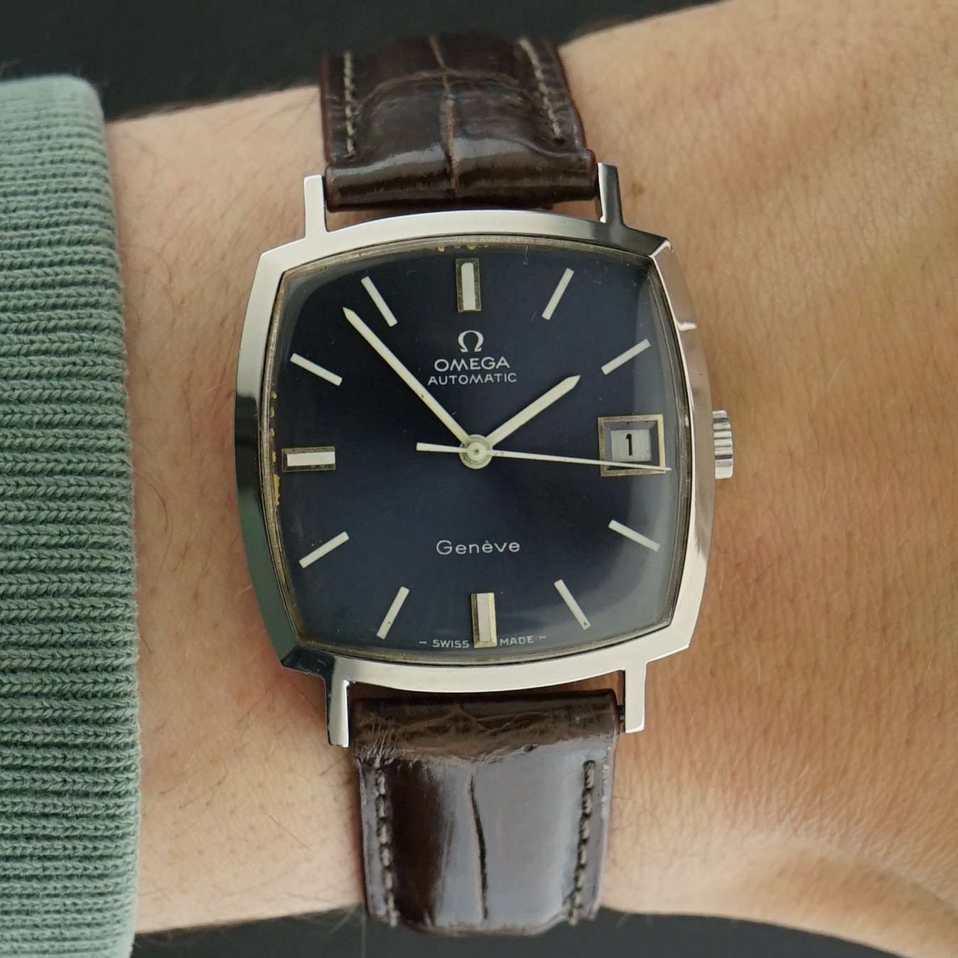 Vintage Omega Genève Blue Square dial Automatic 162.0010 - 32mm - 1972
