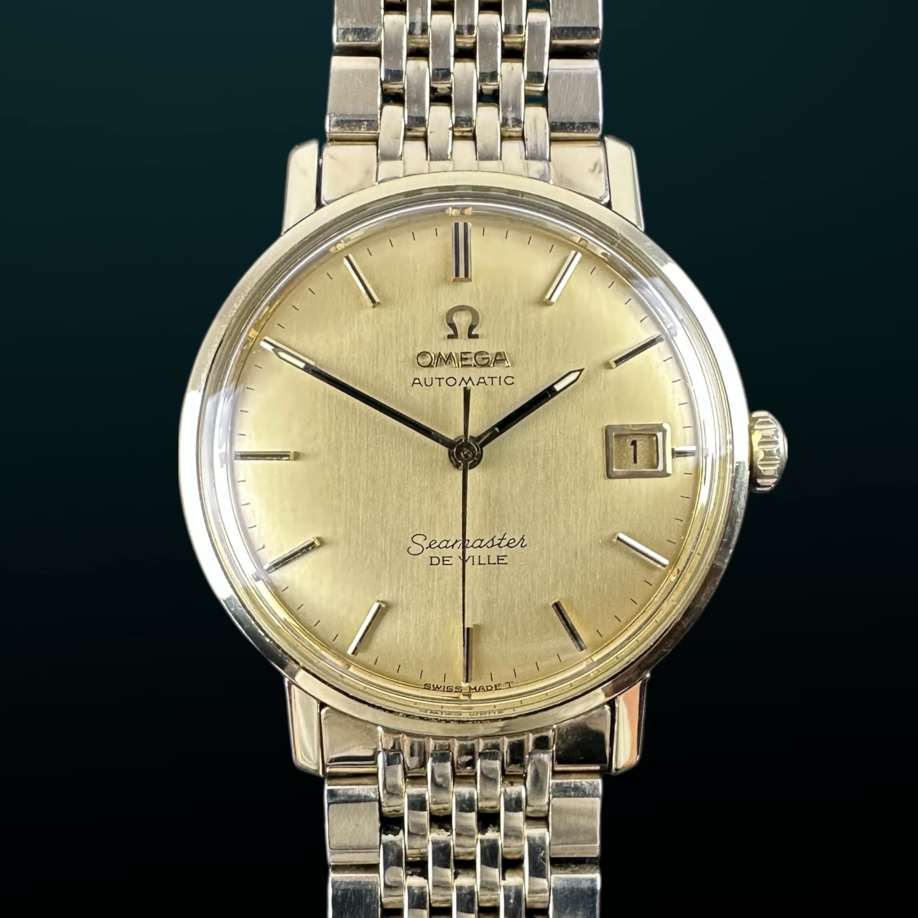 Vintage Omega Seamaster De Ville Gold Plated Champagne on BOR 166.020 - 34,5mm - 1966