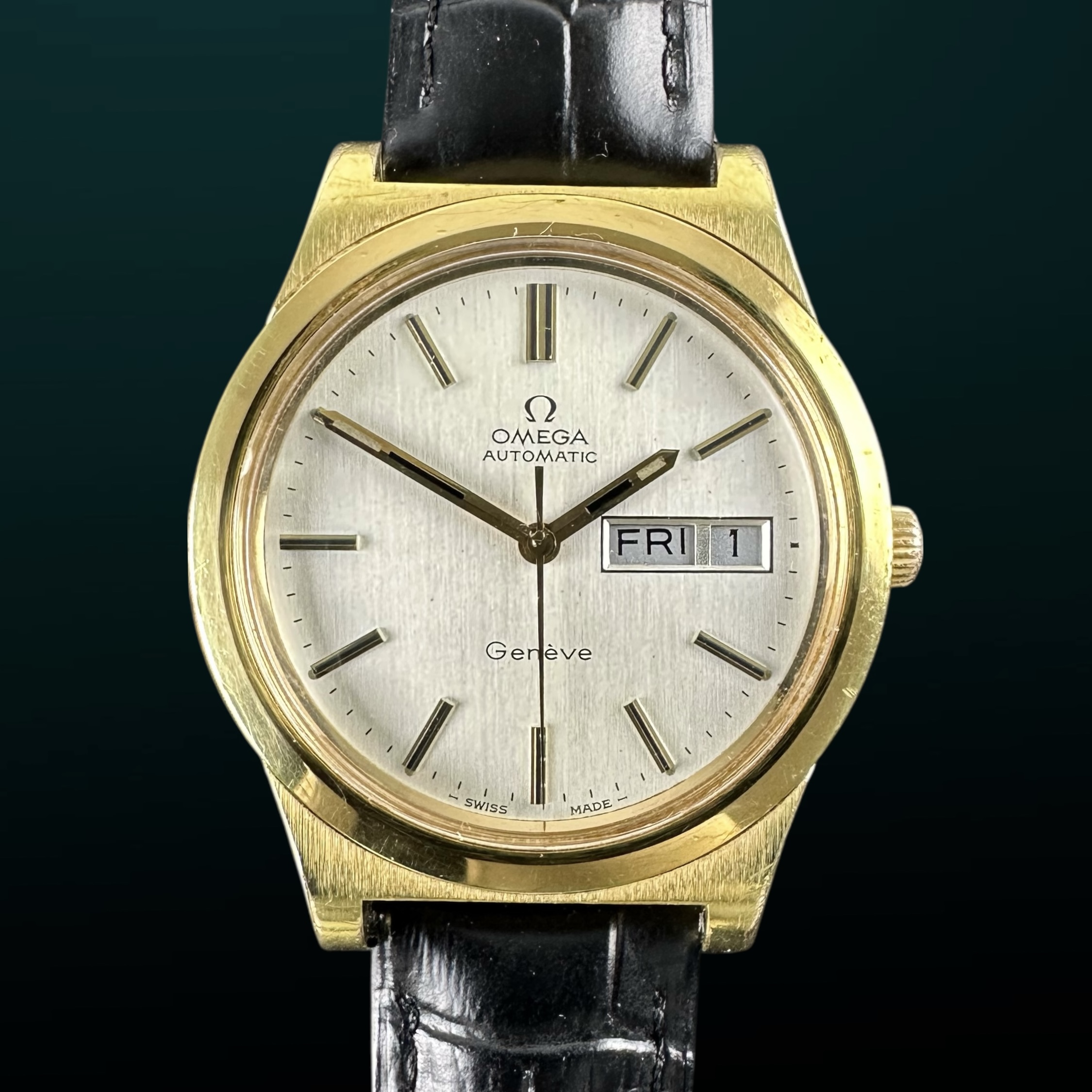 Vintage Omega Genève DayDate Automatic Gold Plated 166.0169 - 36,5mm - 1972