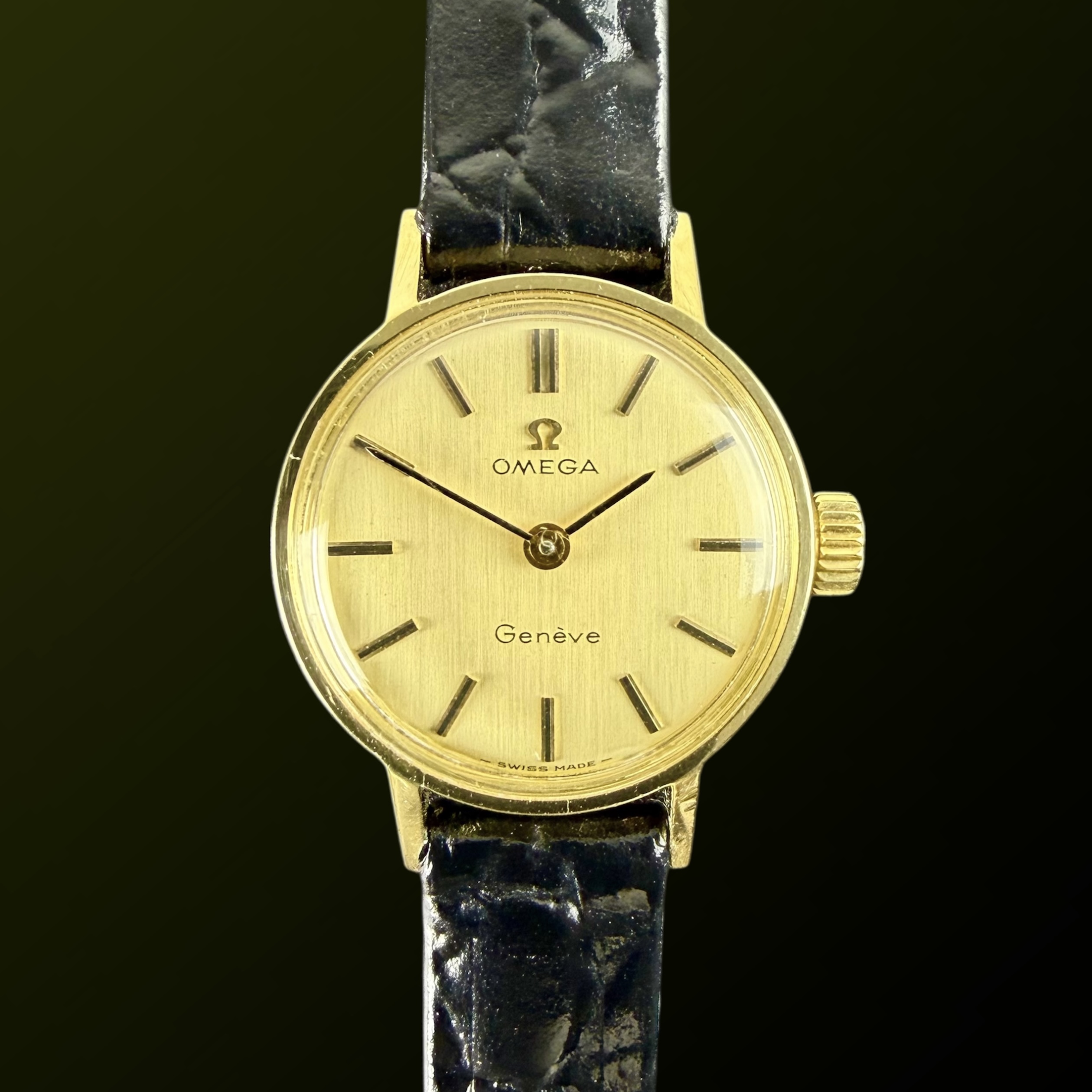 Vintage Omega Genève Lady 14k Solid Yellow Gold 511.297 - 19,5mm - 1969 + Box