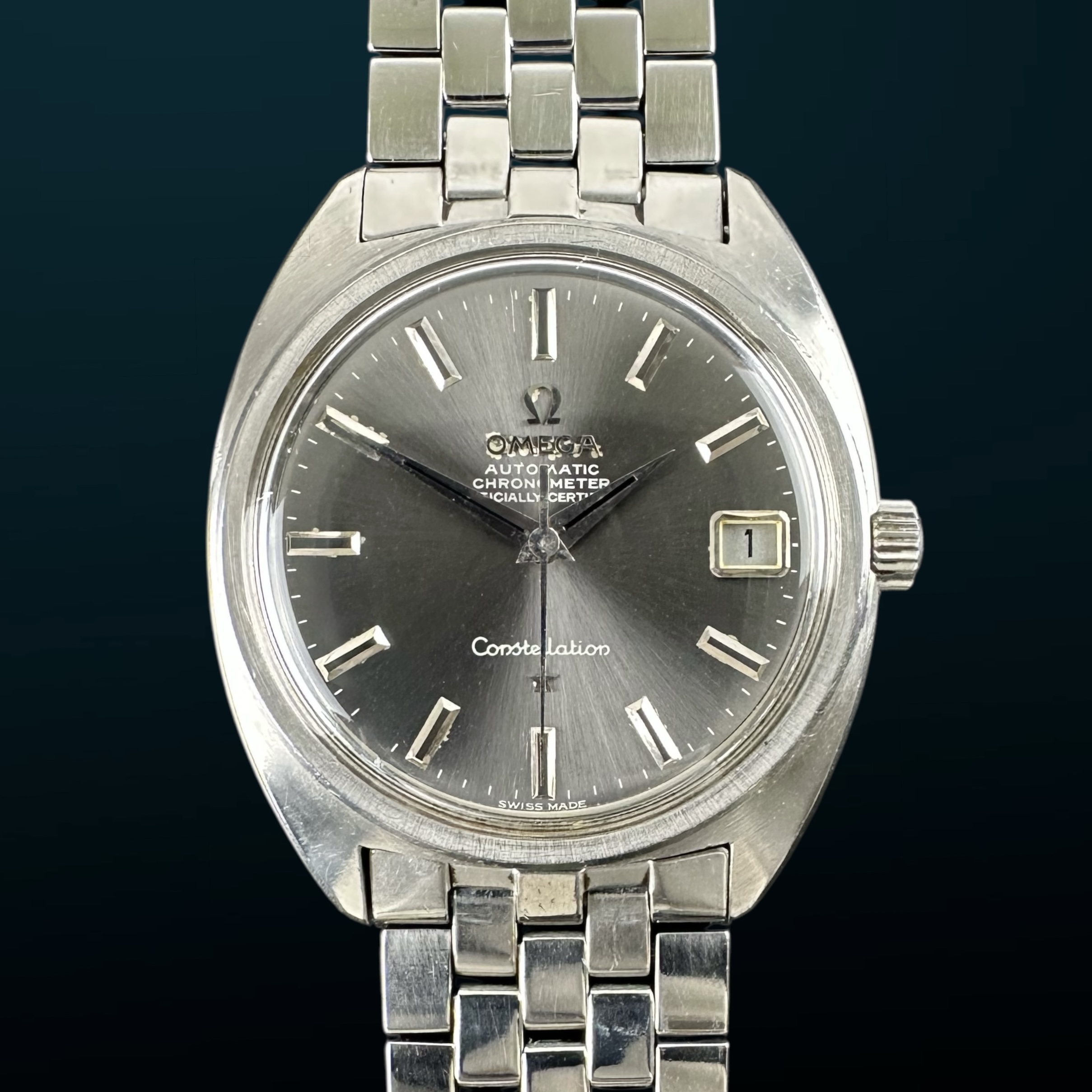 Vintage Omega Constellation Chronometer Silver dial on Brick bracelet 168.017 - 35mm - 1968
