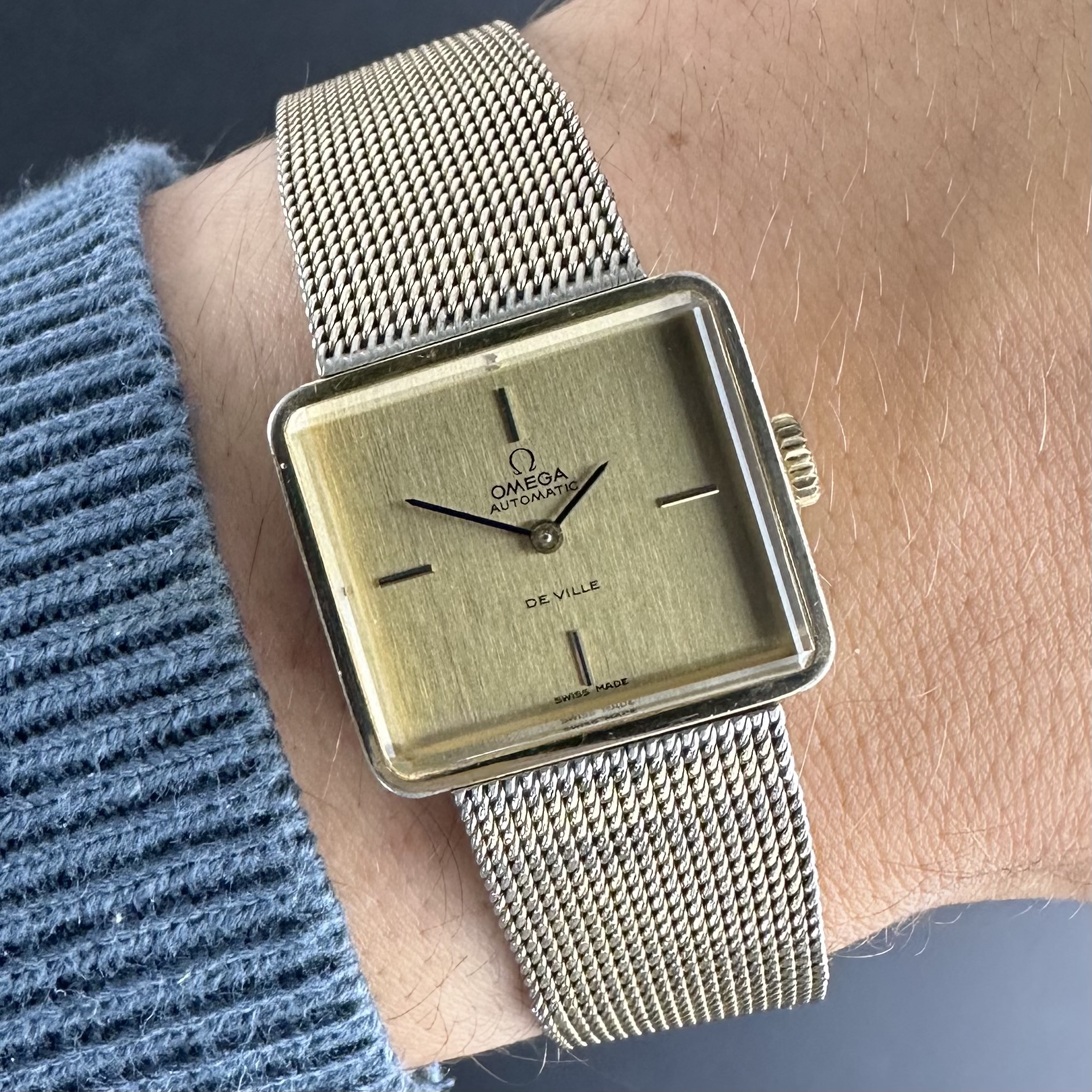 Vintage Omega De Ville Gold Plated “Andrew Grima” on Mesh Bracelet 551.071 - 25mm - 1972