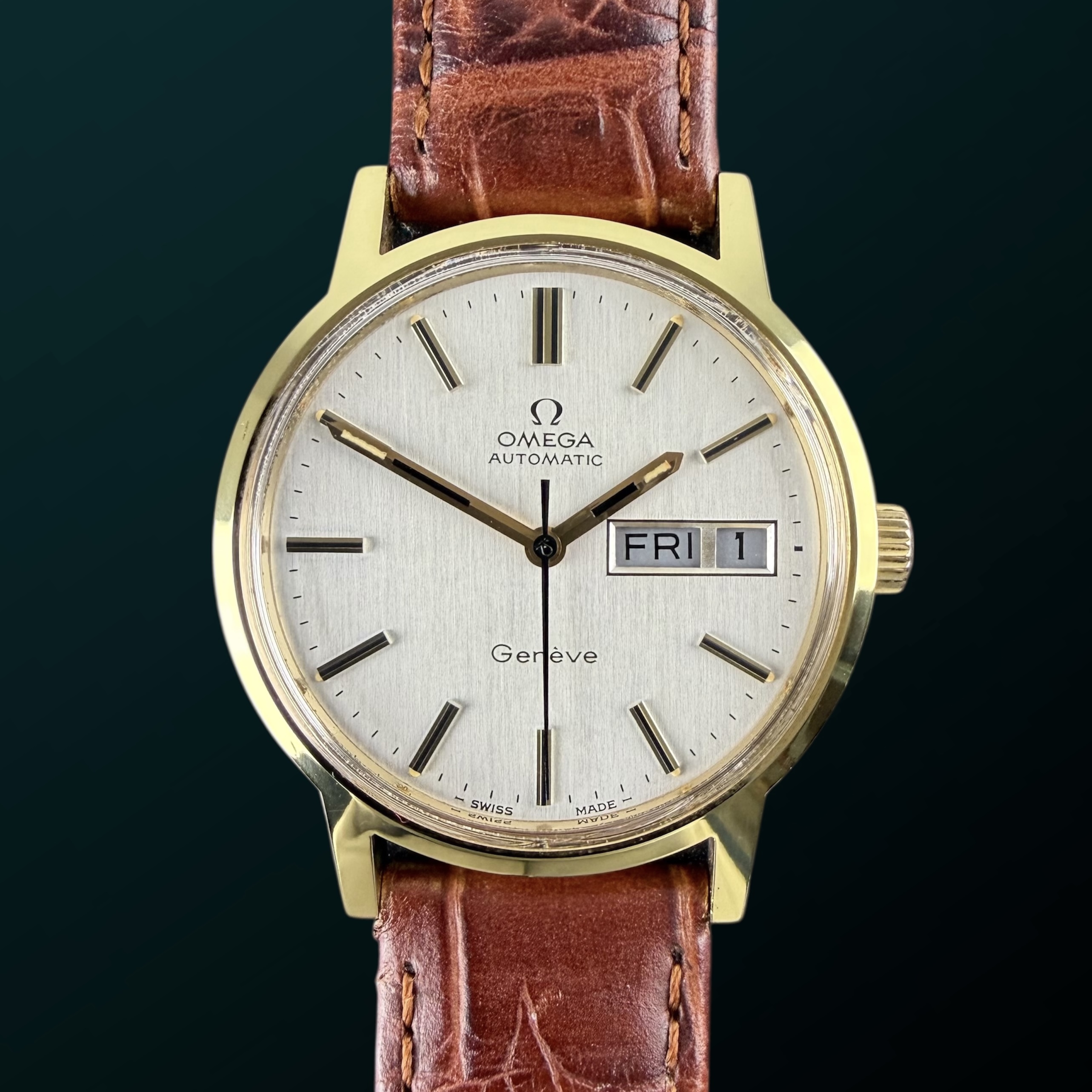 Vintage Omega Genève DayDate Automatic Gold Plated 166.0117 - 35mm - 1972