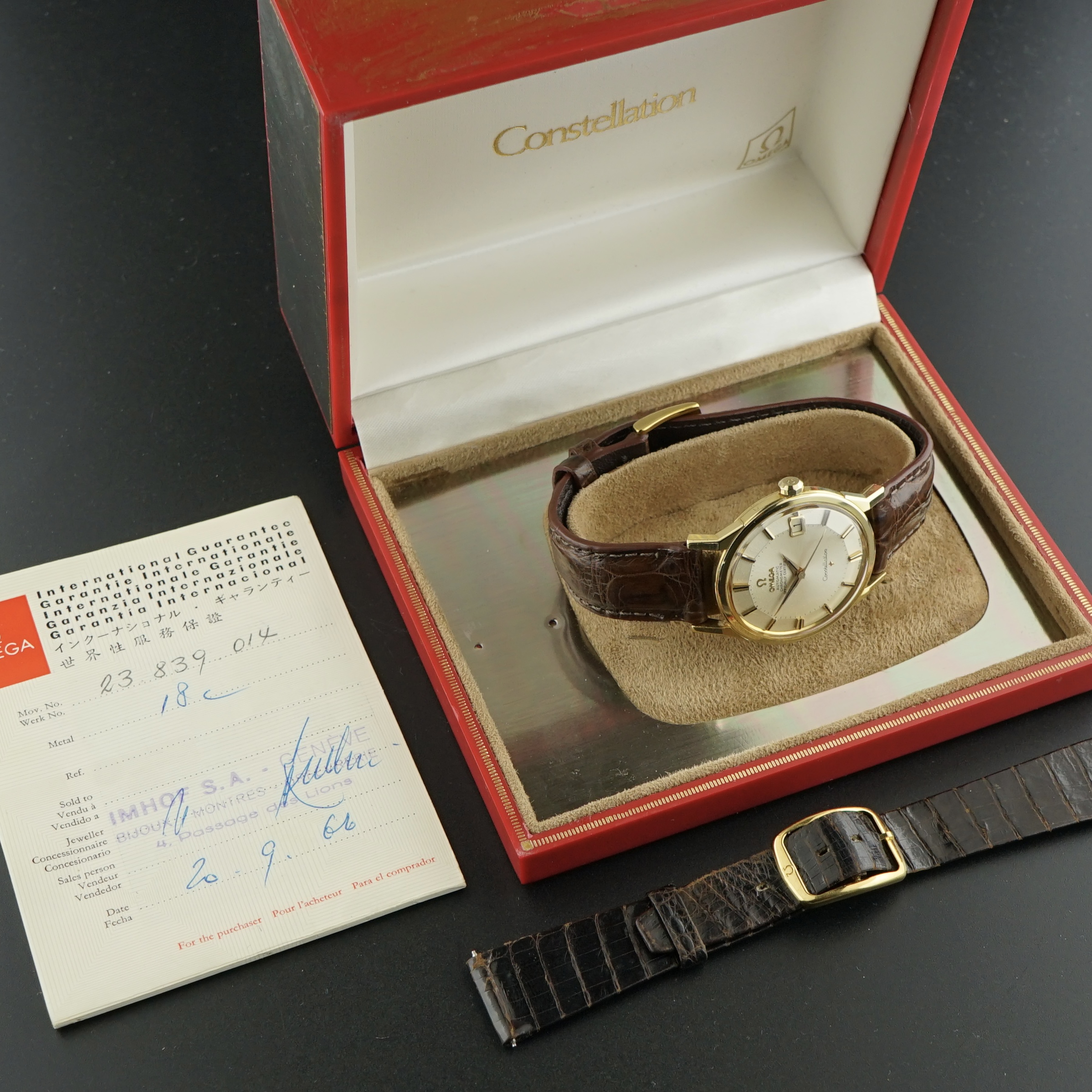 Vintage Omega Constellation Pie Pan Dog Leg 168.005/6 - 34,5mm - 1966 FULL SET