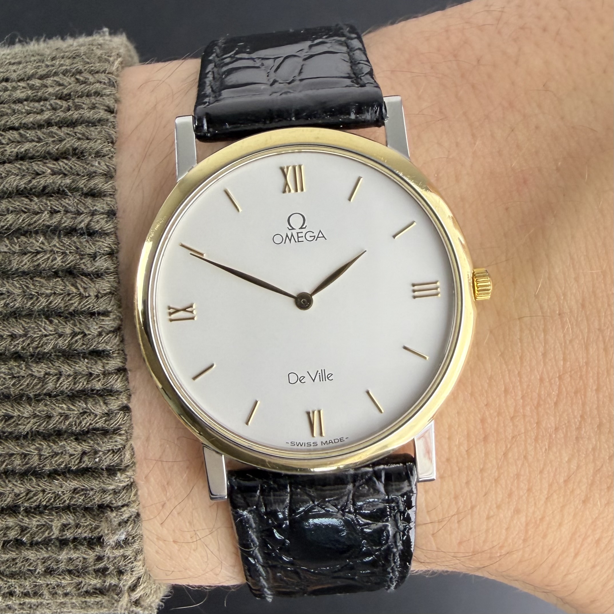 Vintage Omega De Ville Quartz Roman Numerals 195.2378 - 32,5mm - 1993