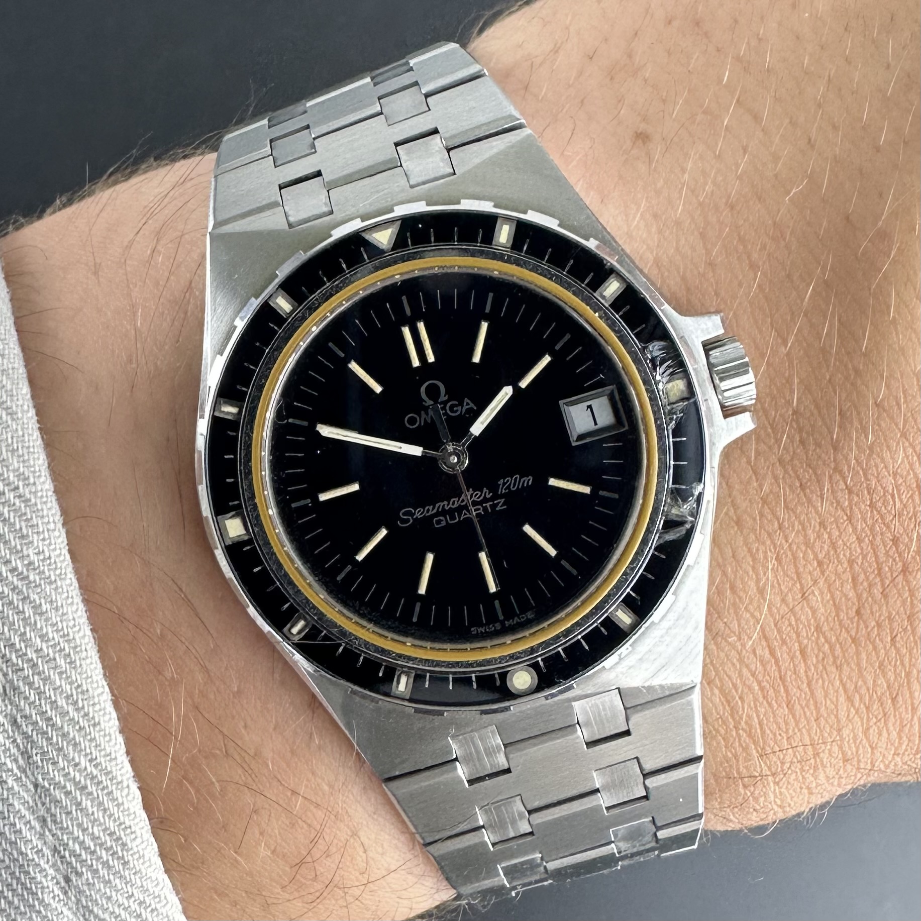 Vintage Omega Seamaster 120m Jacques Mayol “Plongeur de Luxe” 196.0252 - 33mm - 1982