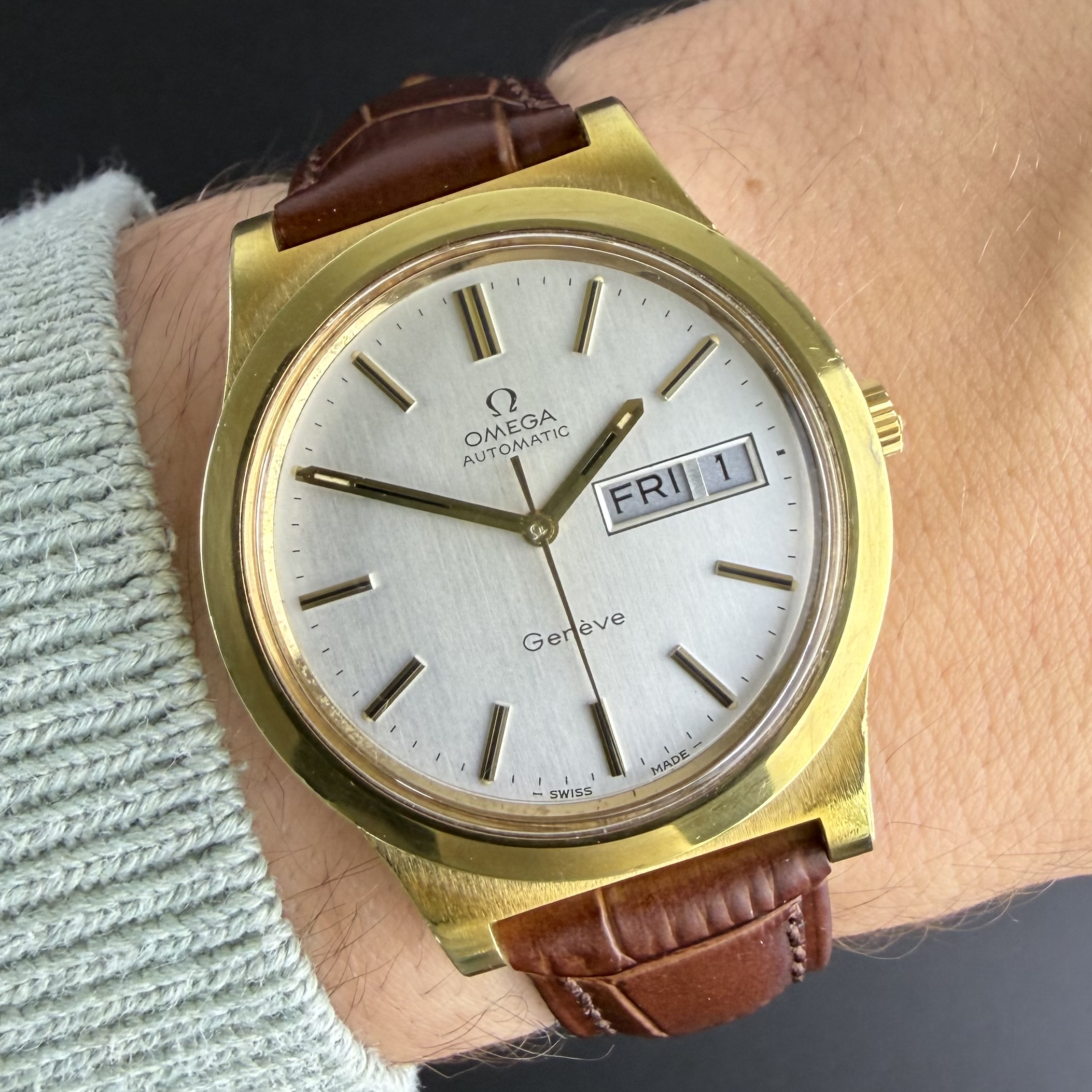 Vintage Omega Genève Automatic DayDate Gold Plated 166.0169 - 36,5mm - 1973