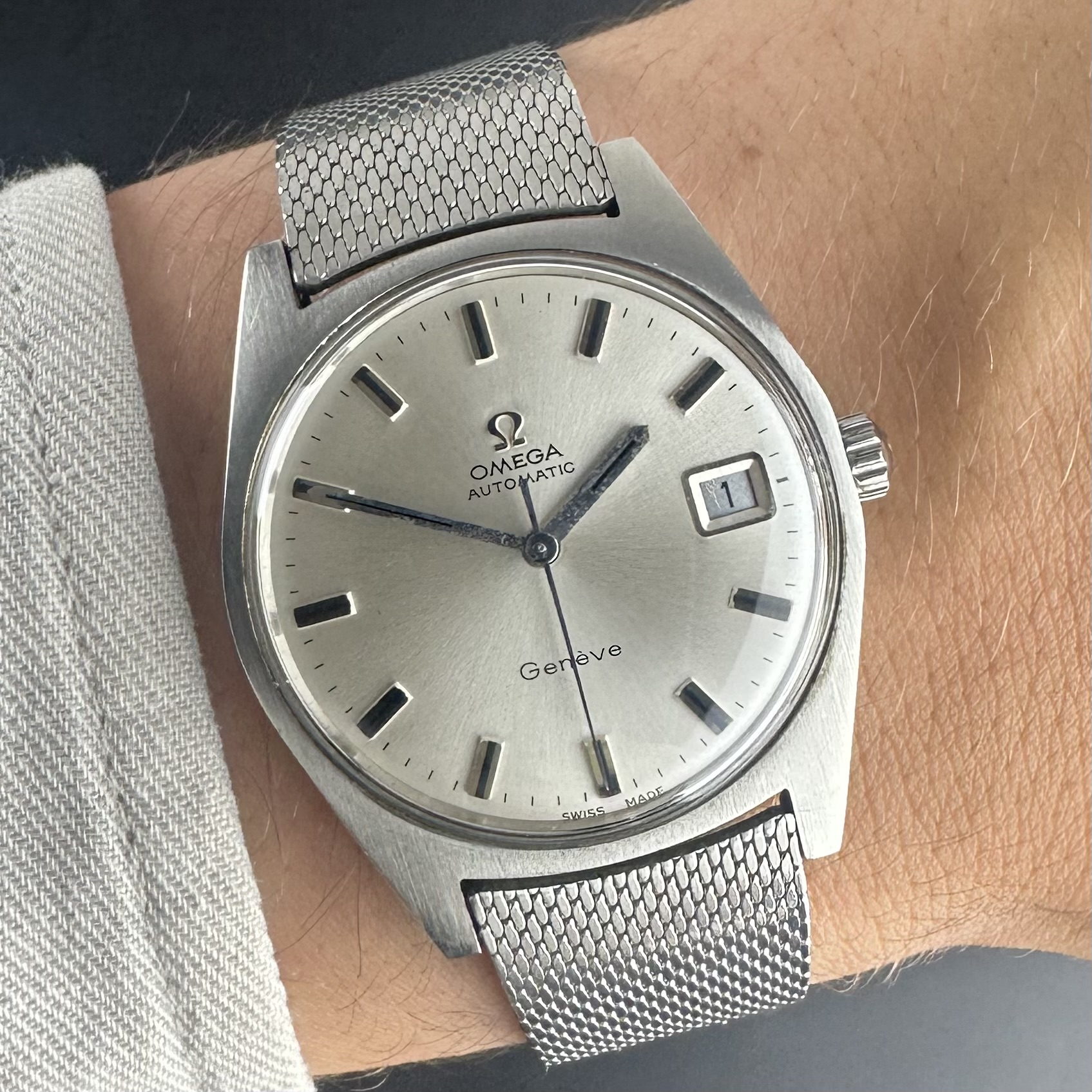 Vintage Omega Genève Automatic on Mesh bracelet 166.041 - 34,5mm - 1969