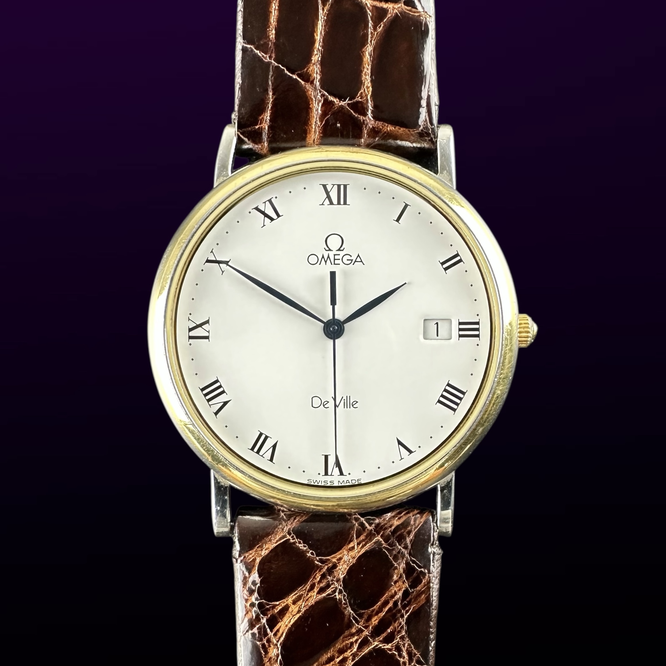 Vintage Omega De Ville Quartz Roman Numerals 196.2430 - 32,5mm - 1991