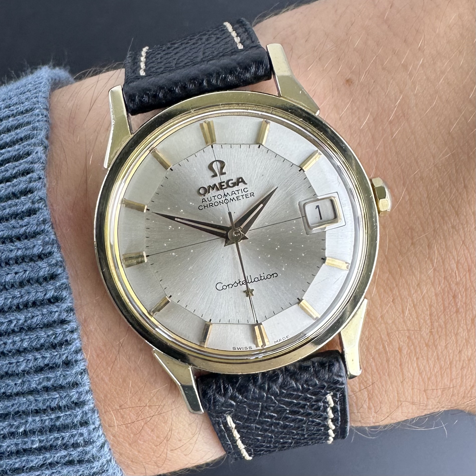 Vintage Omega Constellation “Pie Pan” “Dog Leg” Crosshair 14902-61 SC - 34mm - 1961