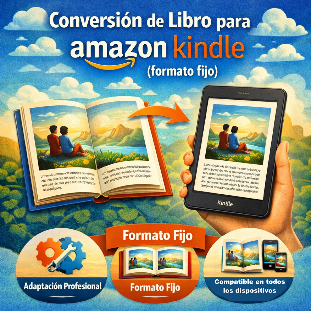 Servicio de conversión de libro para Amazon Kindle (formato fijo)