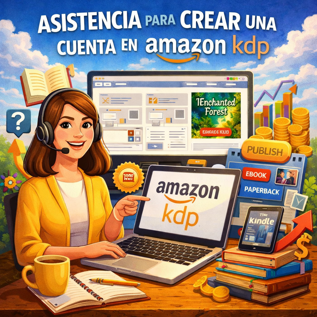 Asistencia para la creación de una cuenta de autor en Amazon KDP