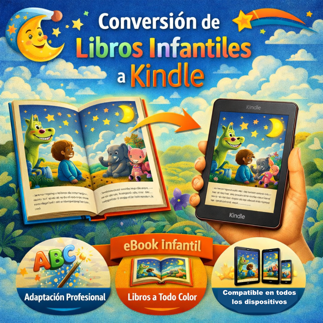 Servicio de conversión de libros para niños a Kindle