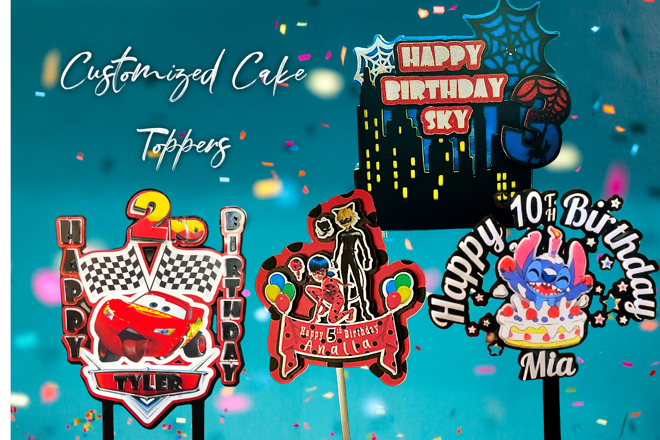 Unique Celebration Dessert Toppers 