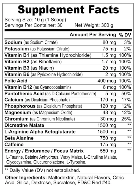 Nitric Shock Pre-Workout Powder (Fruit Punch)