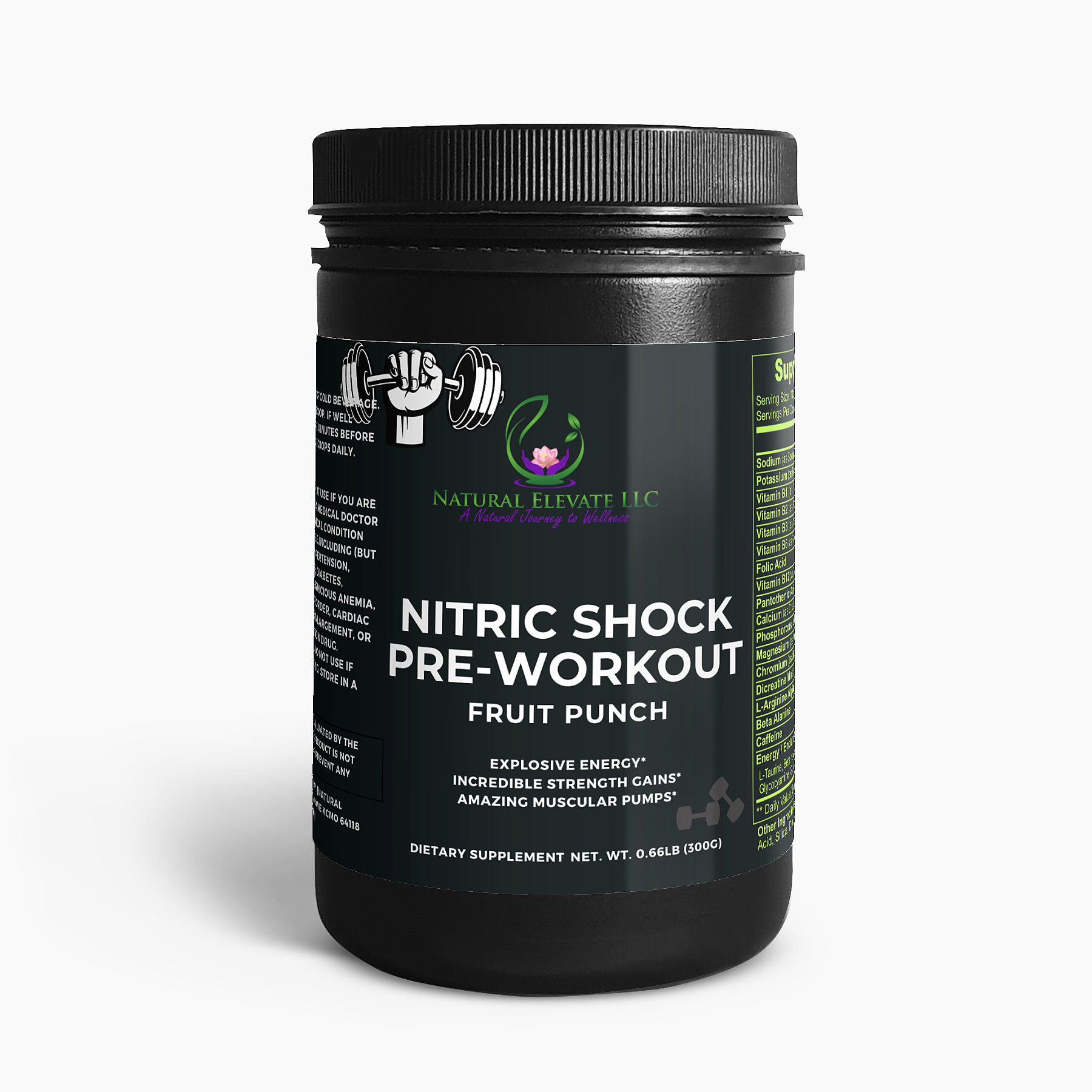 Nitric Shock Pre-Workout Powder (Fruit Punch)