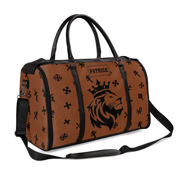 Lion - Personalized Leather Duffle Bag