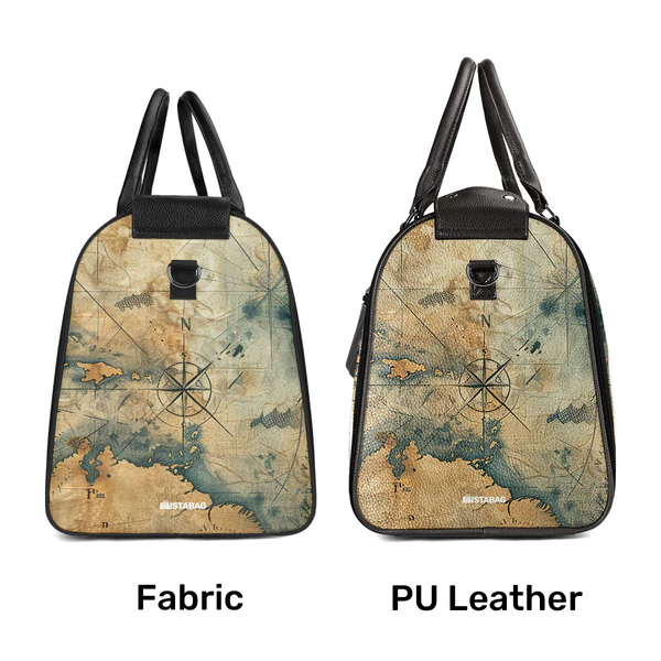 Travel Far Enough You Met Yourself - Personalized Leather Duffle Bag