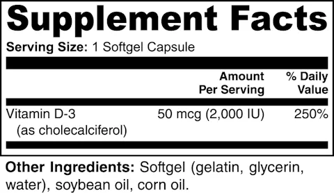 Vitamin D3 2,000 IU