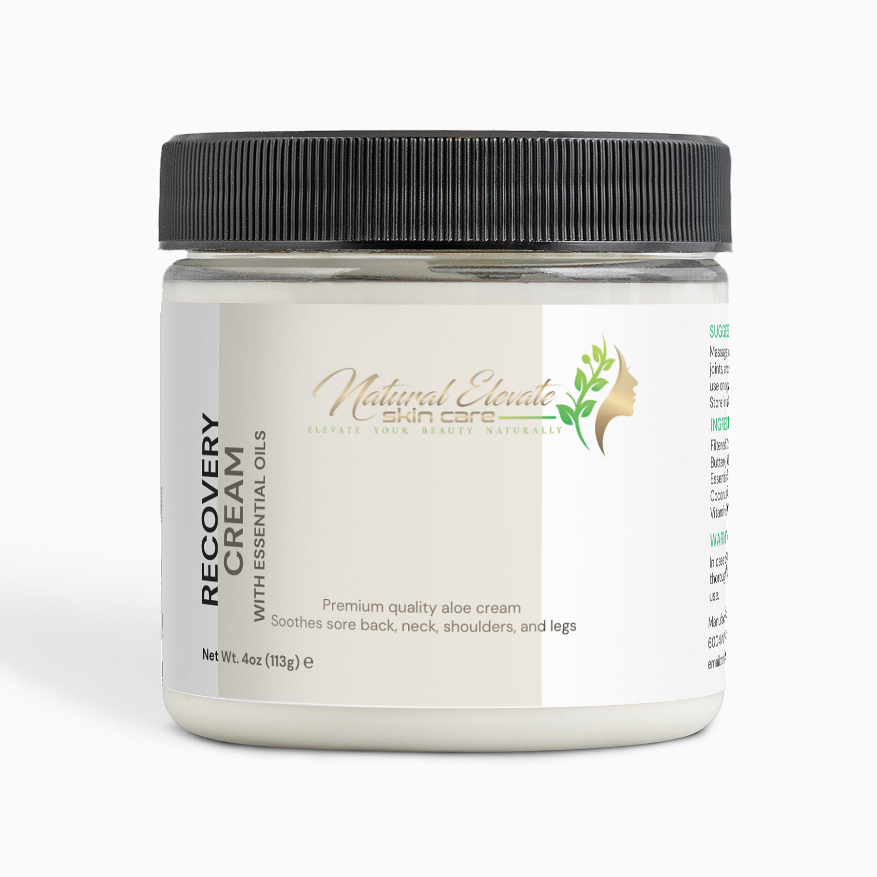 Recovery cream with essential oils