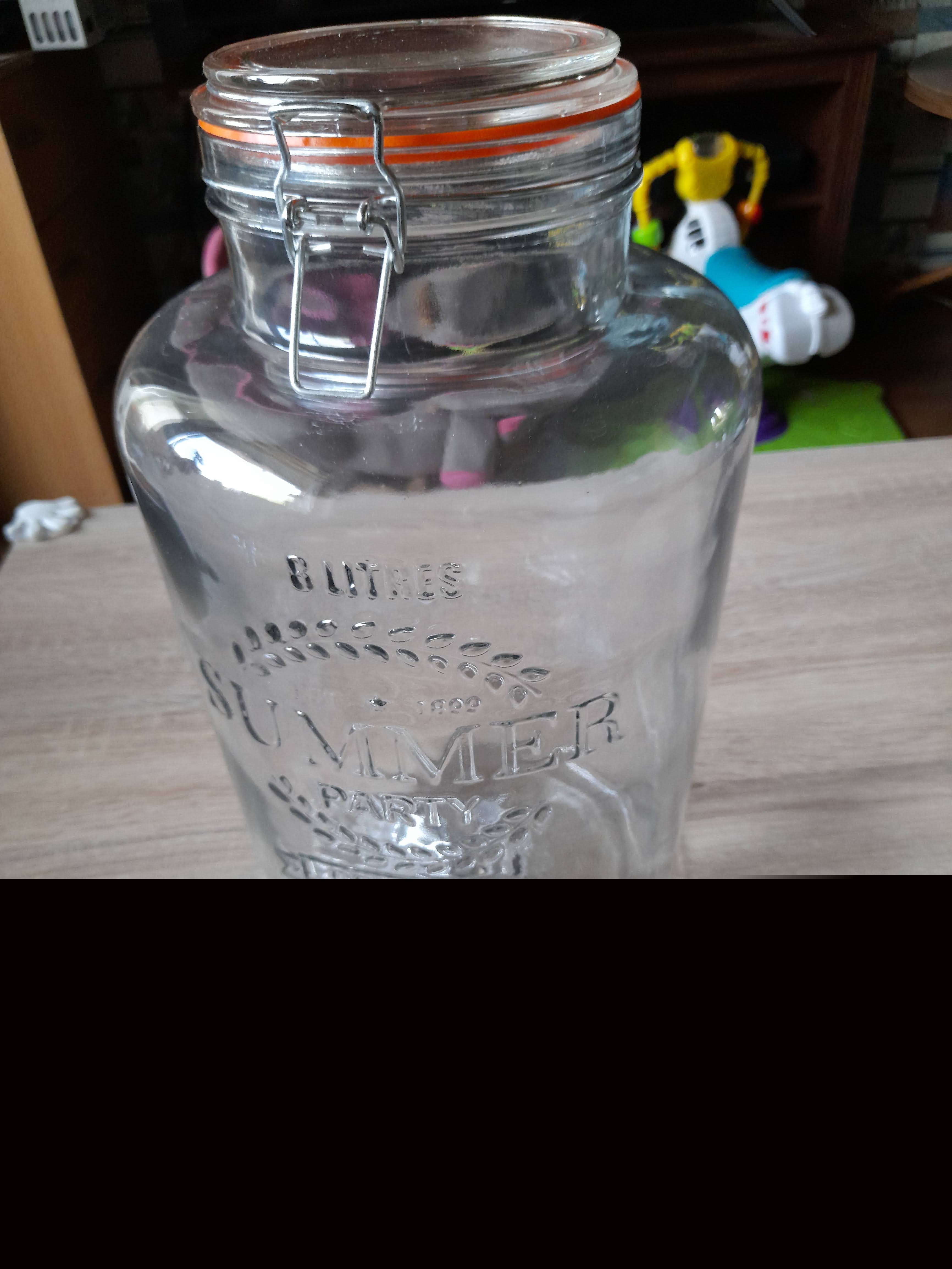 8L stiklinis indas su kranu vandeniui, limonadui, sultims