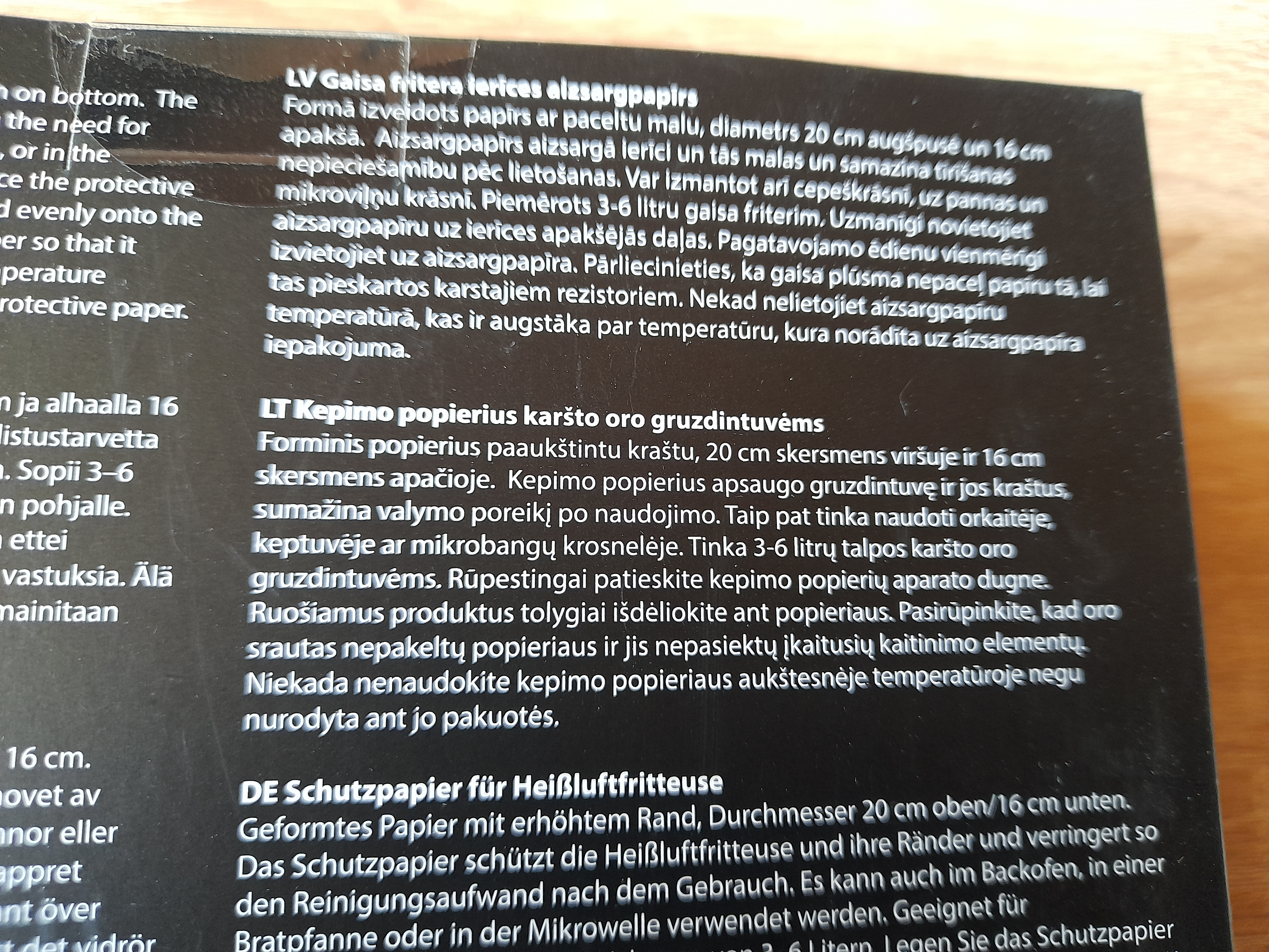 Saana Airfryer Kepimo popierius 30 vnt - 20 x 5 cm.