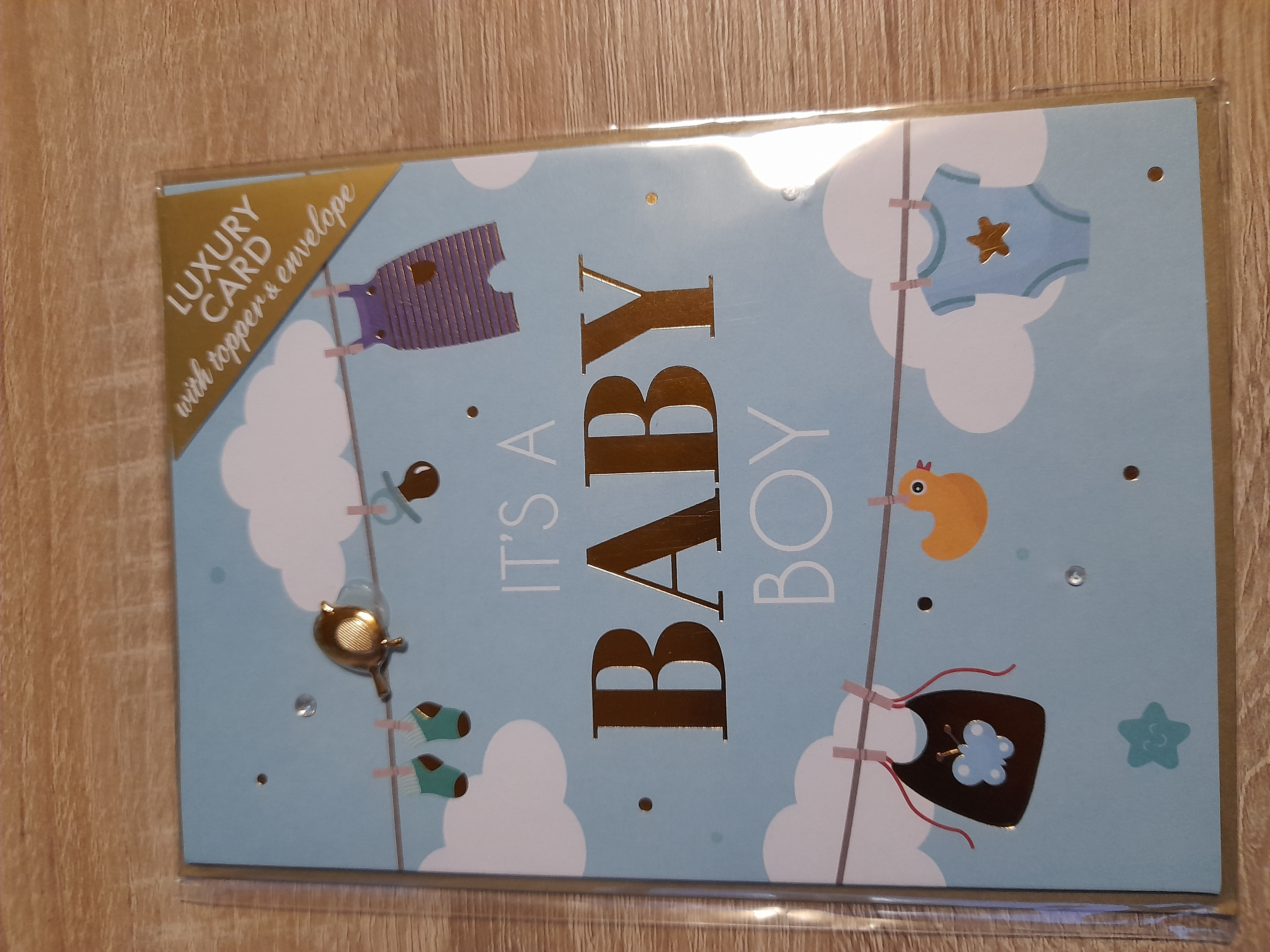 Atvirukas SVEIKINAME SU BERNIUKO GIMU, su vokeliu.