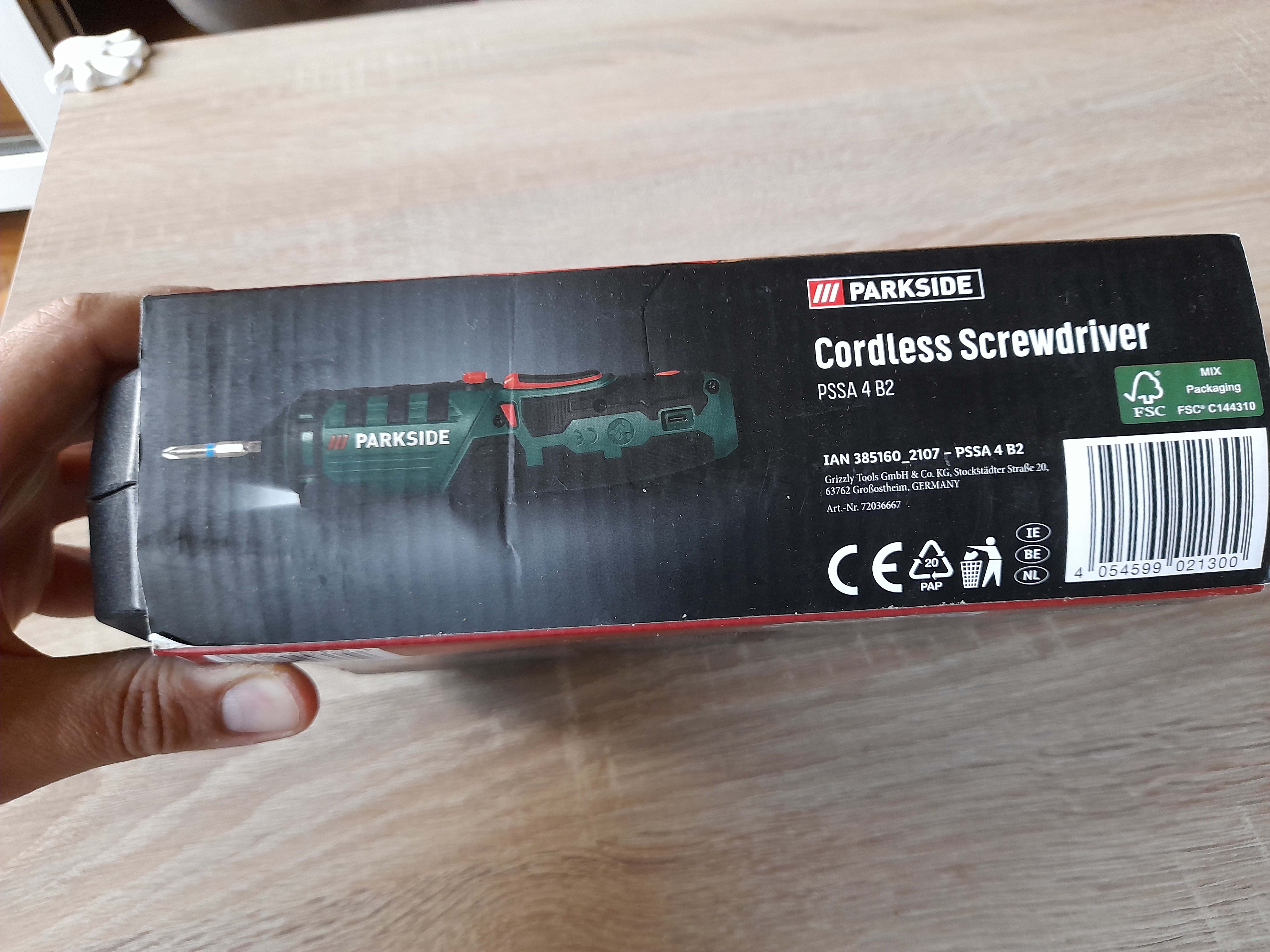 PARKSIDE® akumuliatorinis atsuktuvas PSSA 4 B2, 4 V.