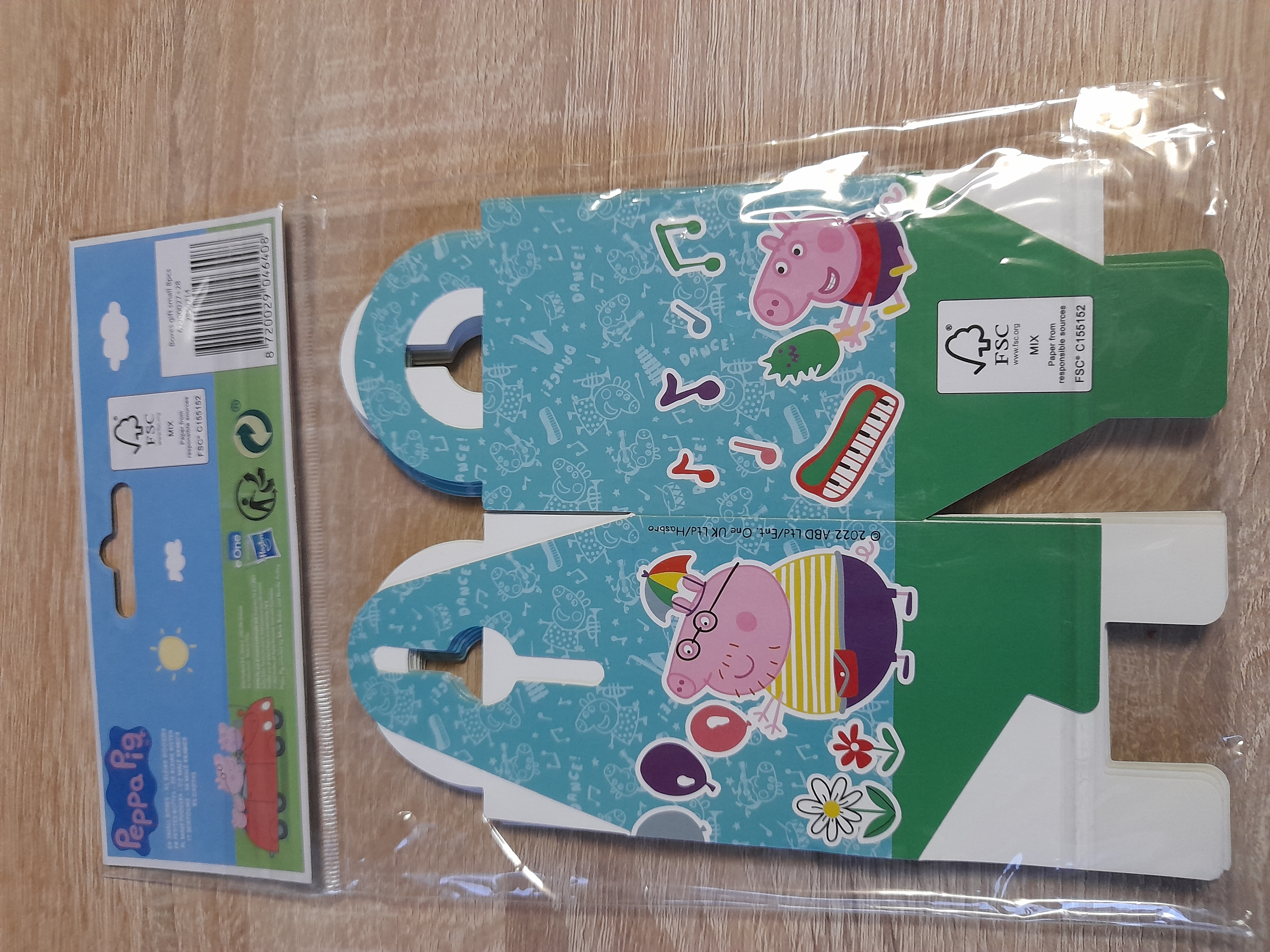 Dėžutės skanuminams Peppa Pig  8 vnt. 6,5x6,5x5,5 cm.