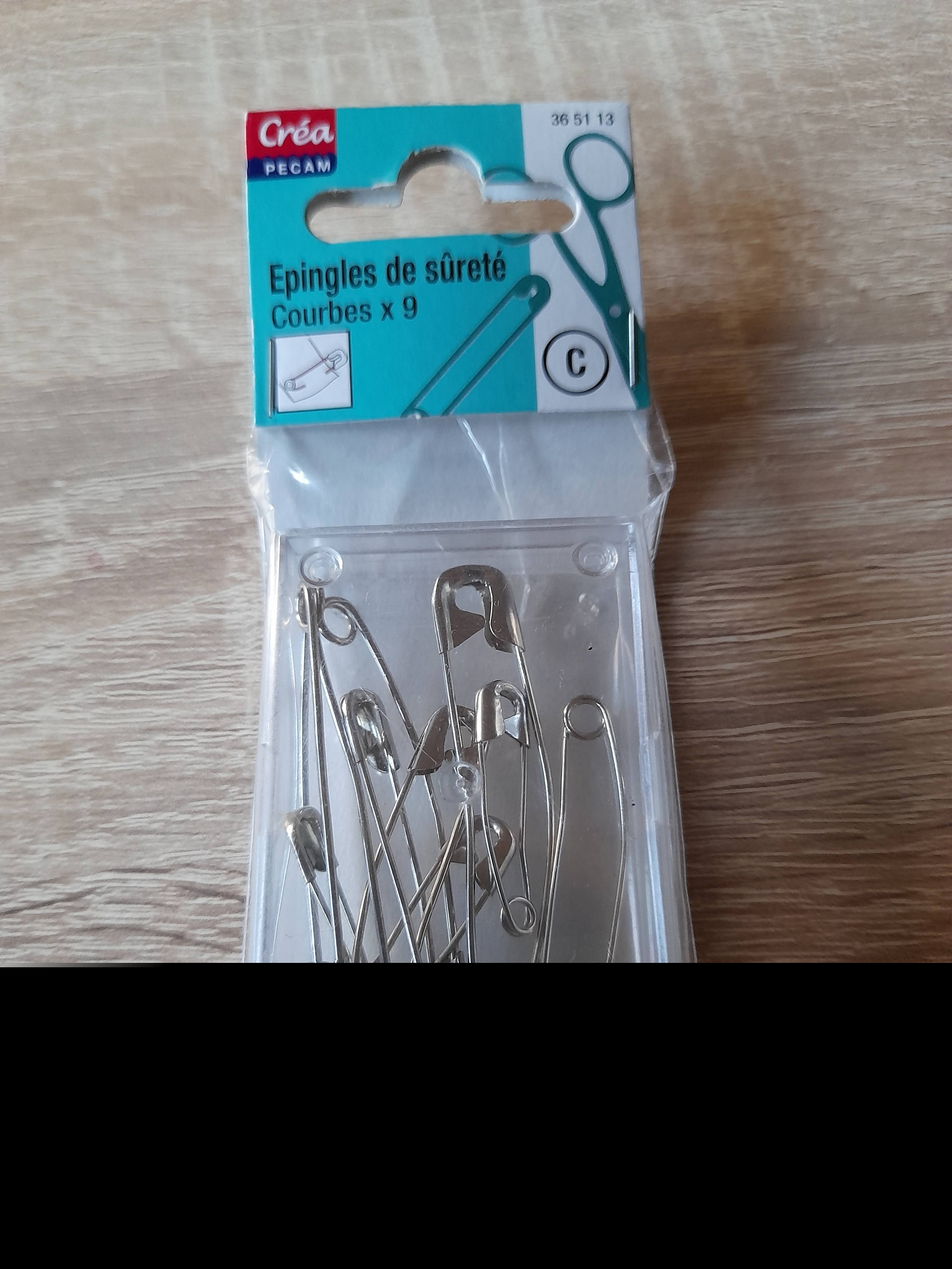 CREA PECAM 9 Įvairūs apsauginiai sidabriniai segtukai 27 A 50 mm.