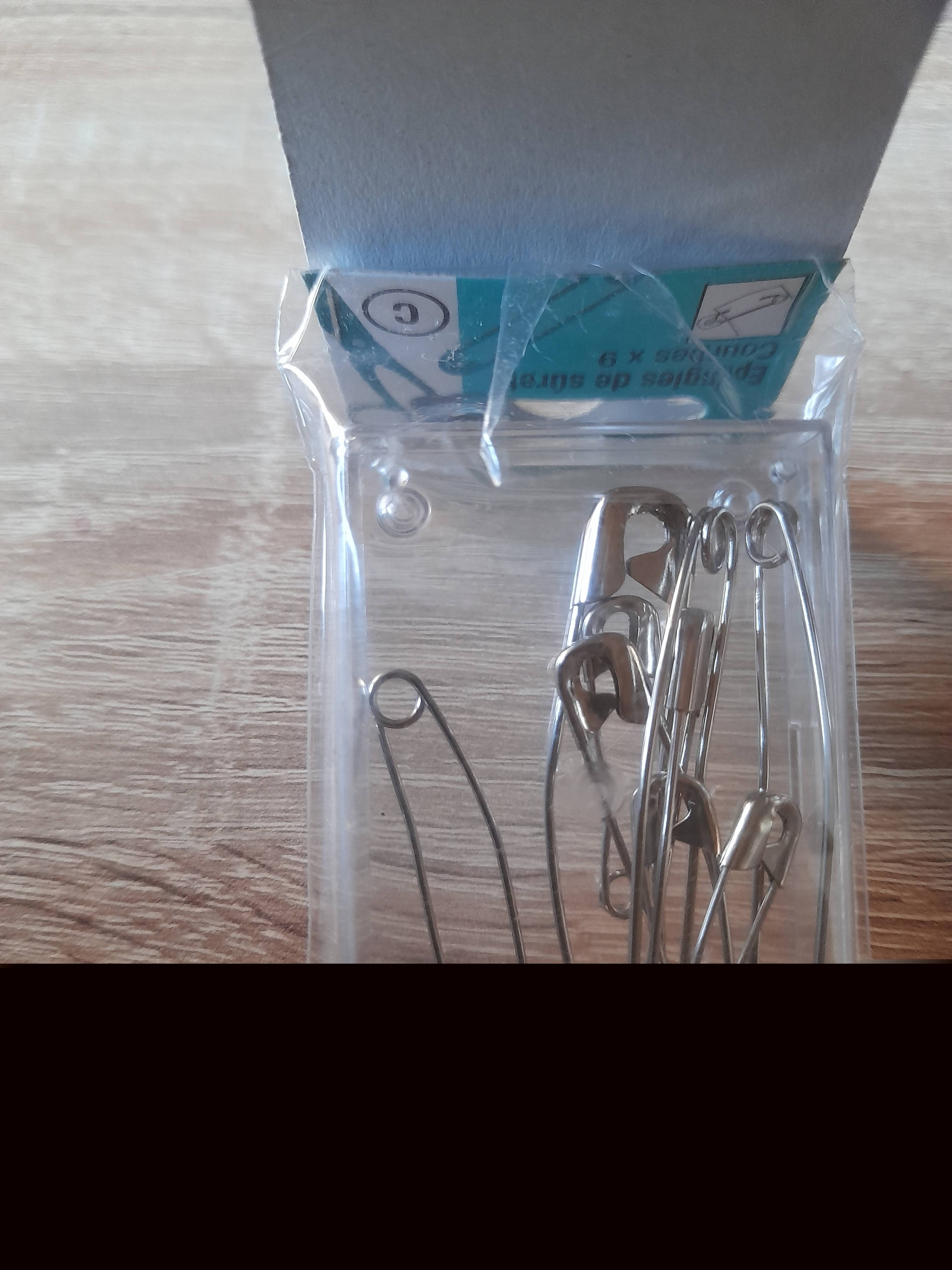 CREA PECAM 9 Įvairūs apsauginiai sidabriniai segtukai 27 A 50 mm.