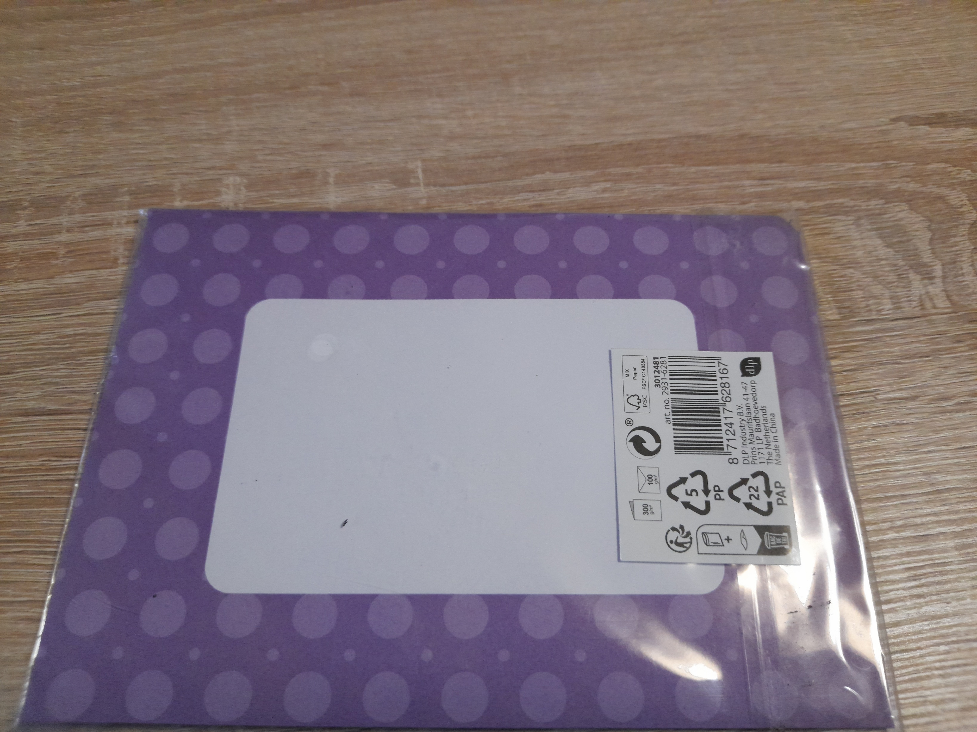 Baby Shower sveikinimo atvirukas su blizgančiu dramblio vokeliu, 10 x 18 cm, violetinė