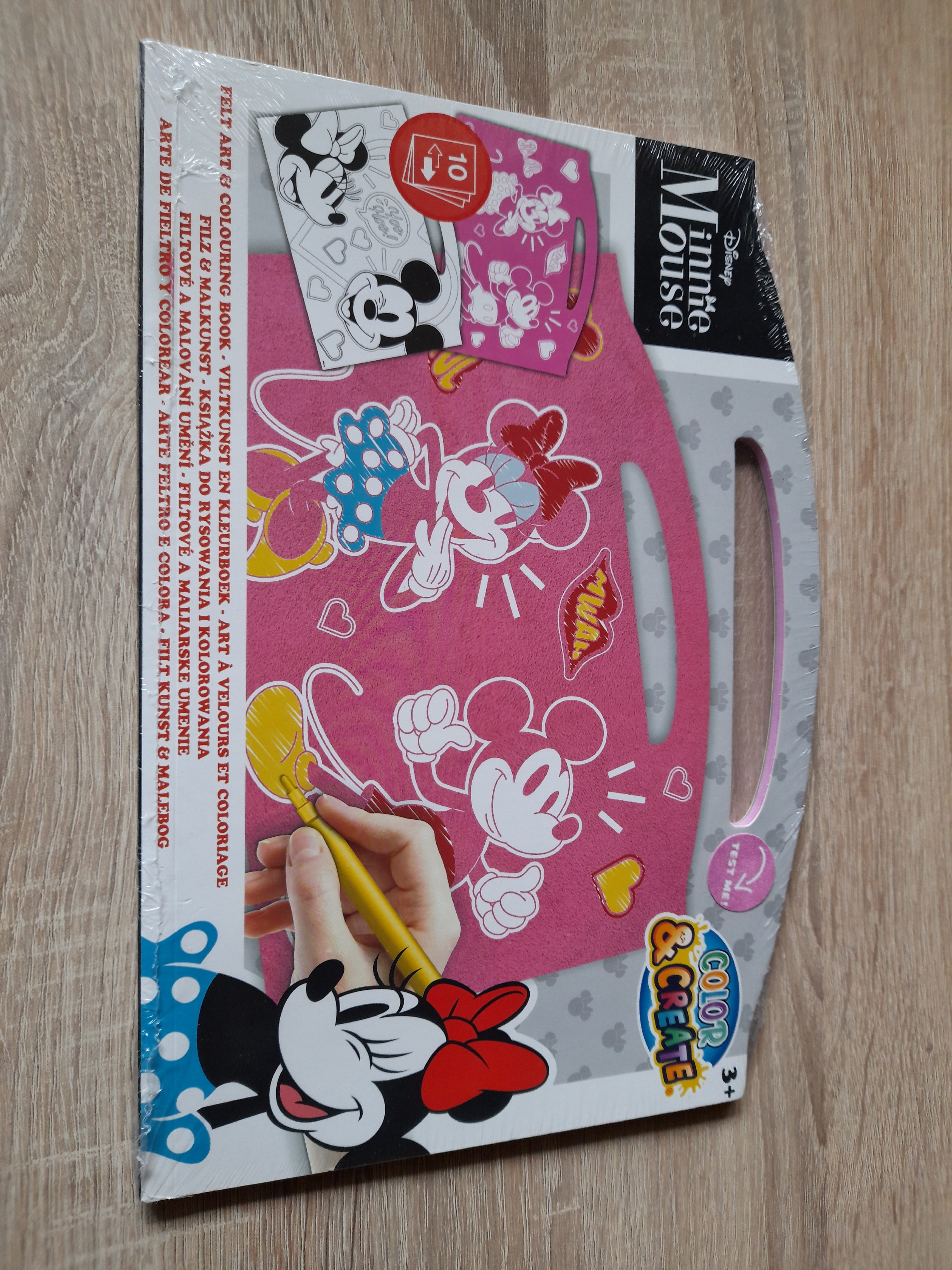 Minnie Mouse veltinio dažymo puslapis.