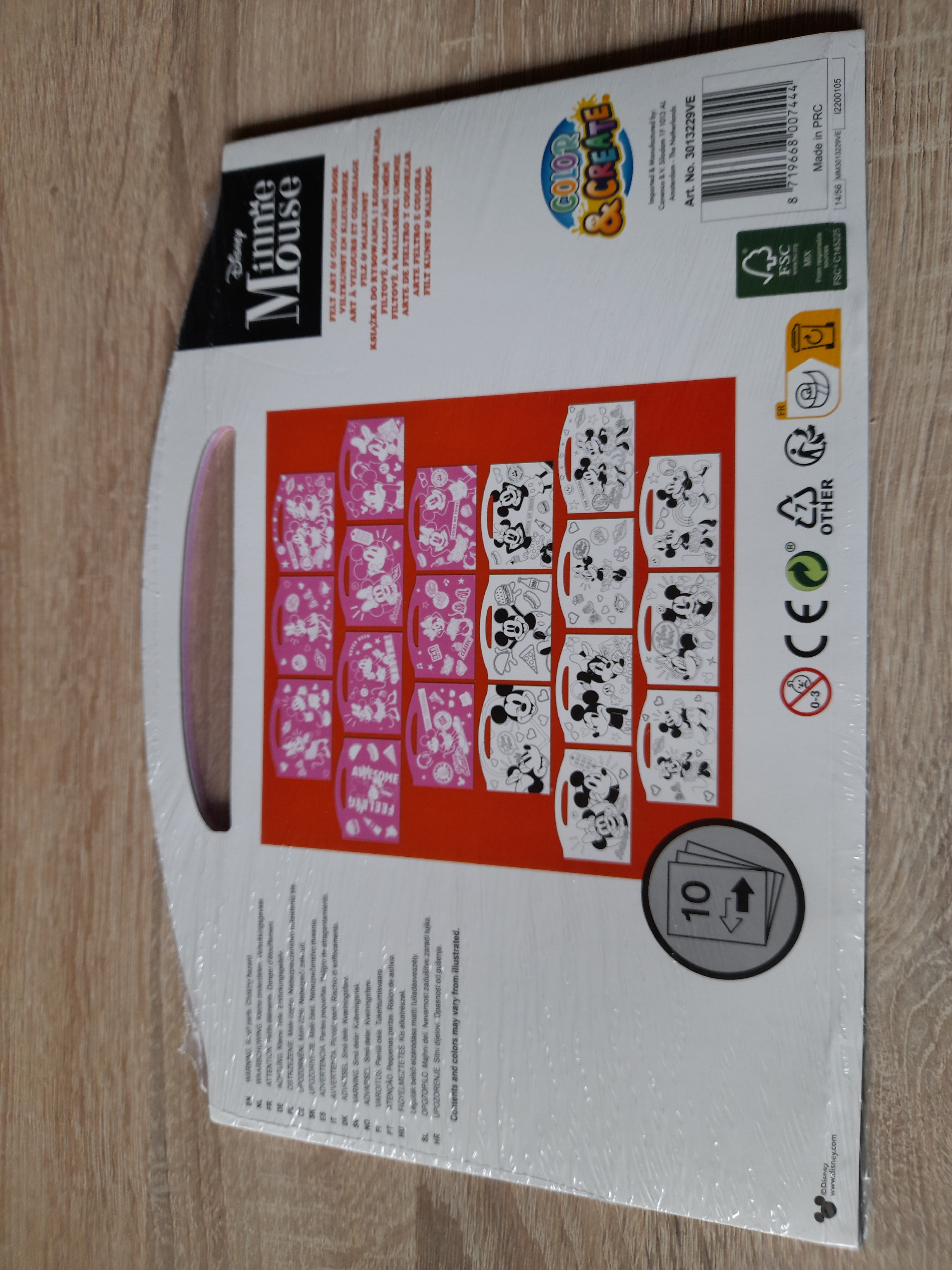 Minnie Mouse veltinio dažymo puslapis.