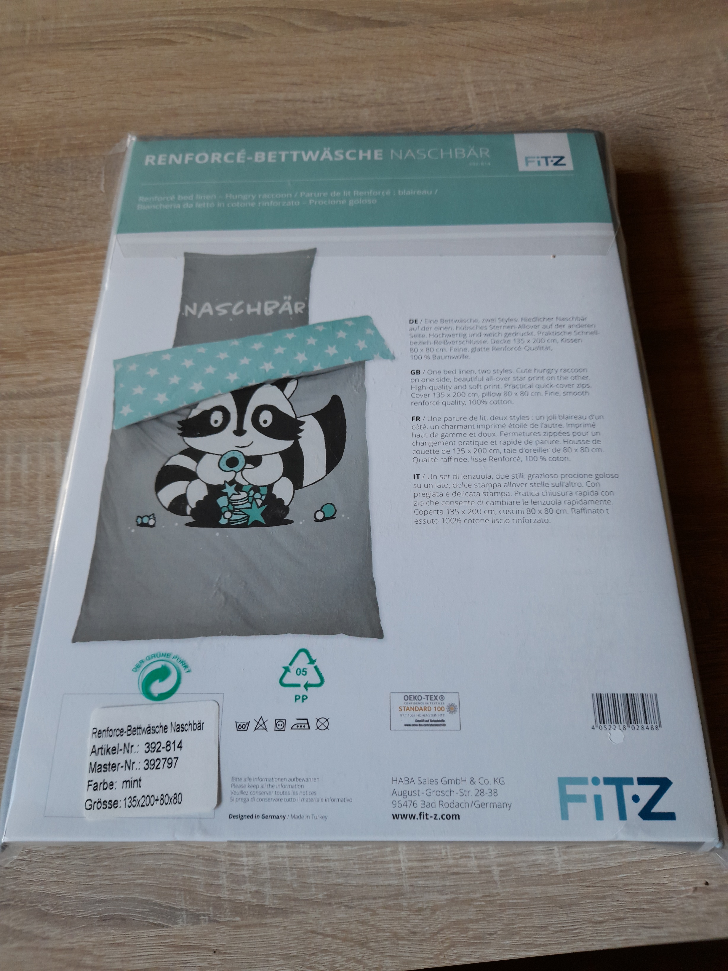 JAKO-O - Vaikiška patalynė Raccoon 135x200cm + 80x80cm