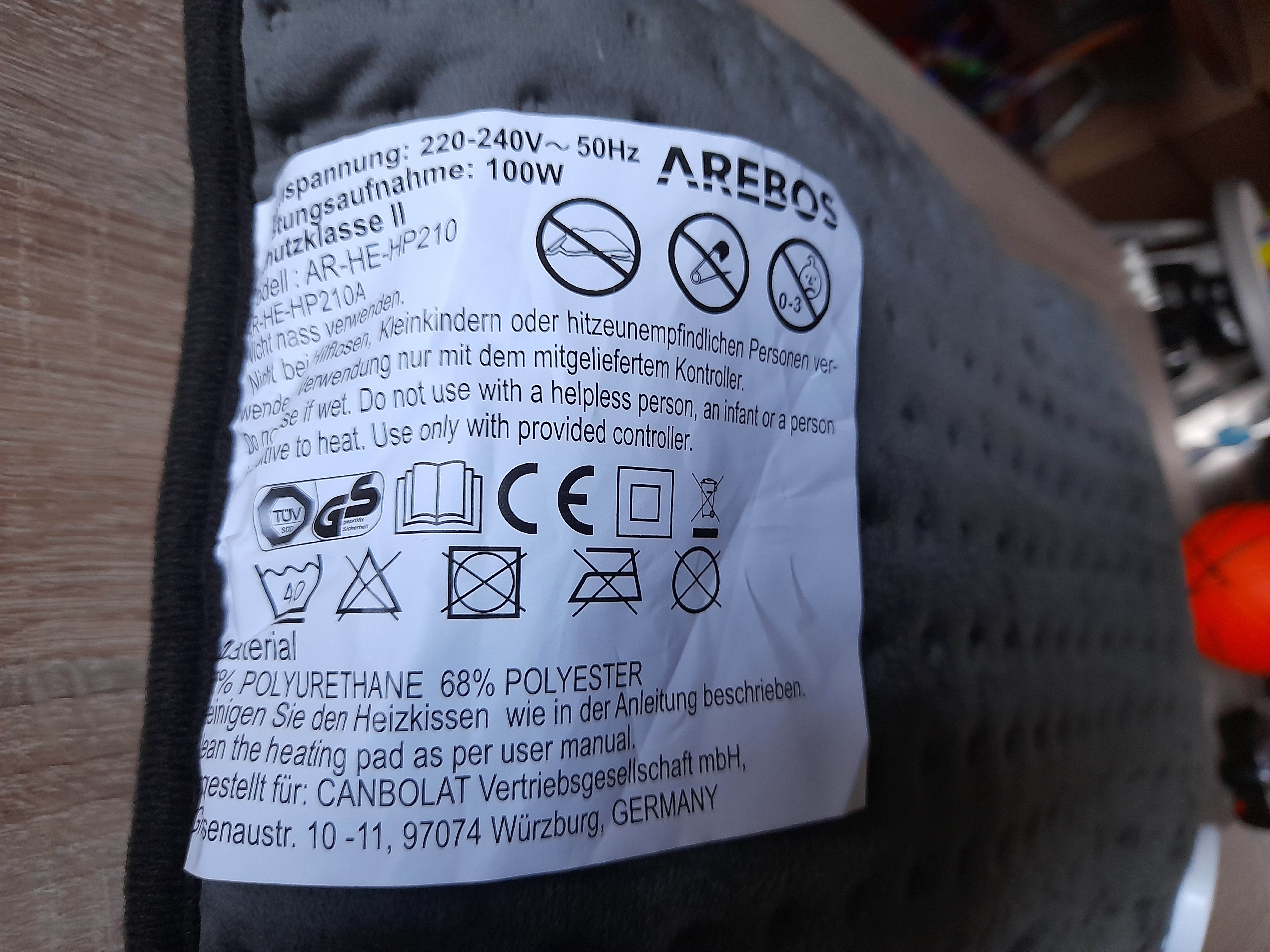 Arebos kūno šildymo padas – raminanti šiluma kaklui, pečiams, nugarai ir skrandžiui.