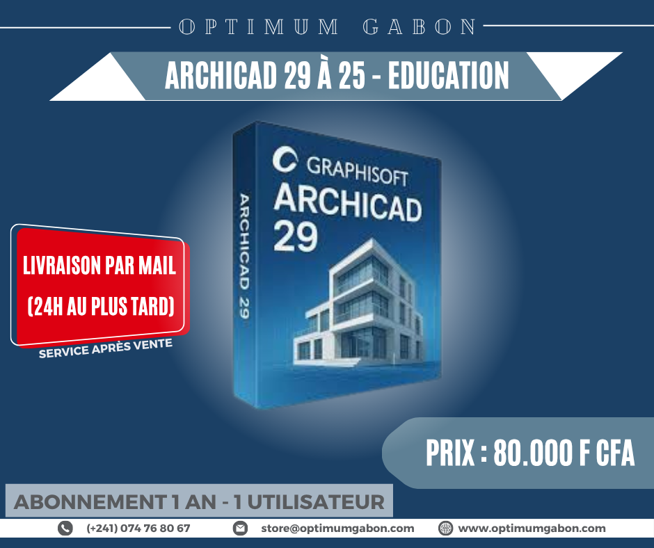 Archicad 29 à 25 – Licence éducative annuelle - 1 Utilisateur