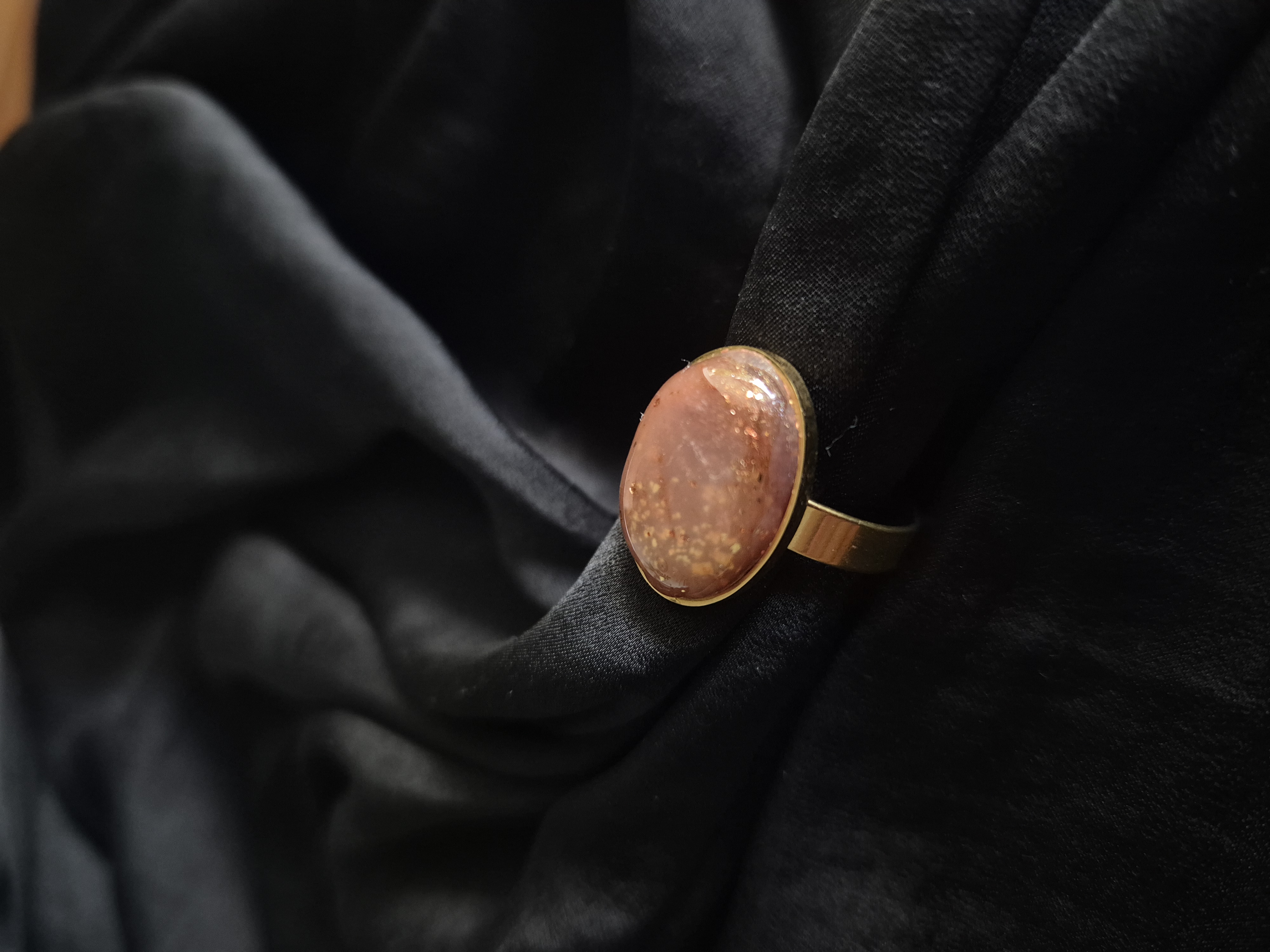 Bague ajustable acier inox 304L doré or fin 24K