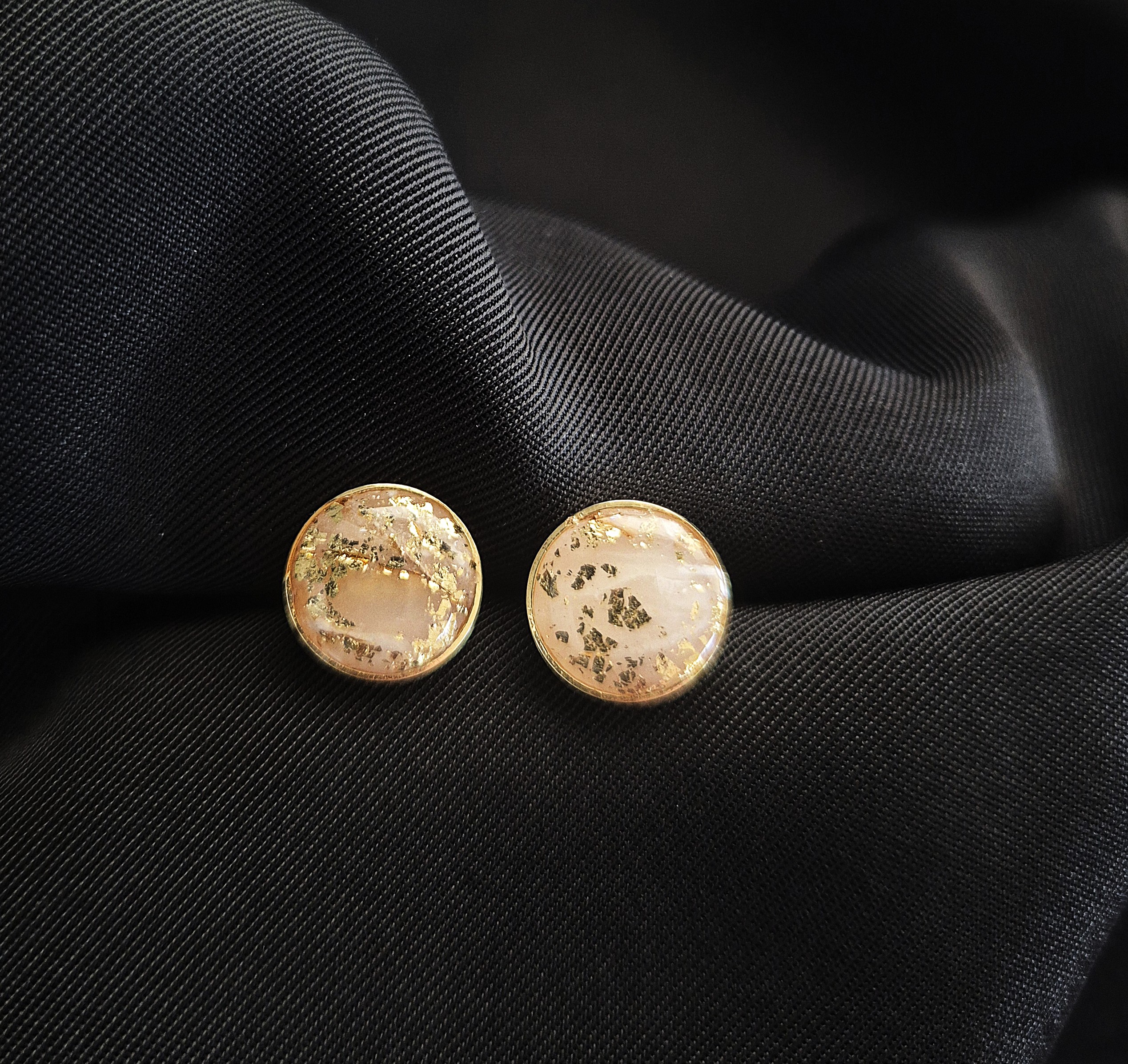 Clous d'oreilles dorés or fin 24K