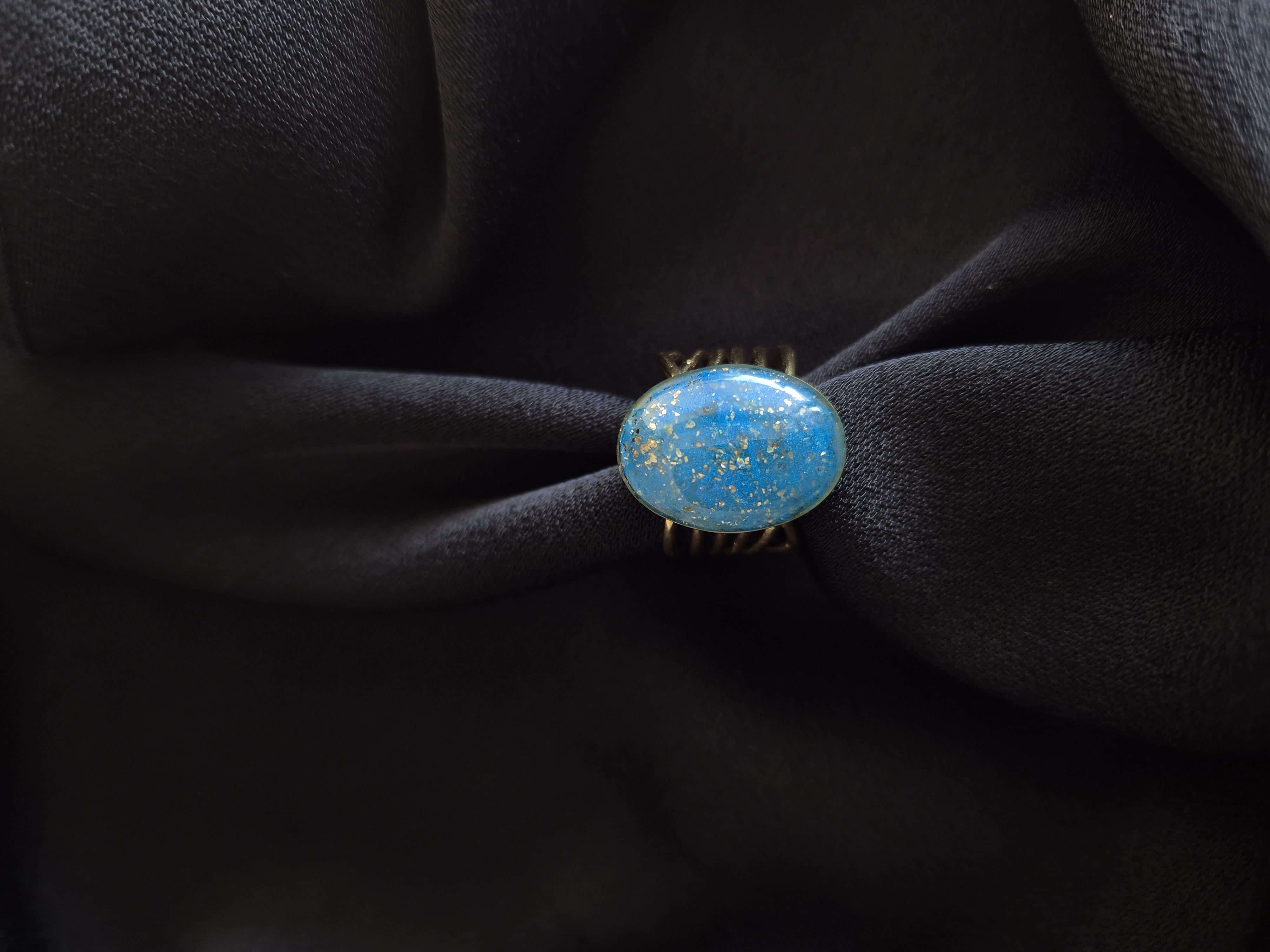 Bague dorée or fin 24K