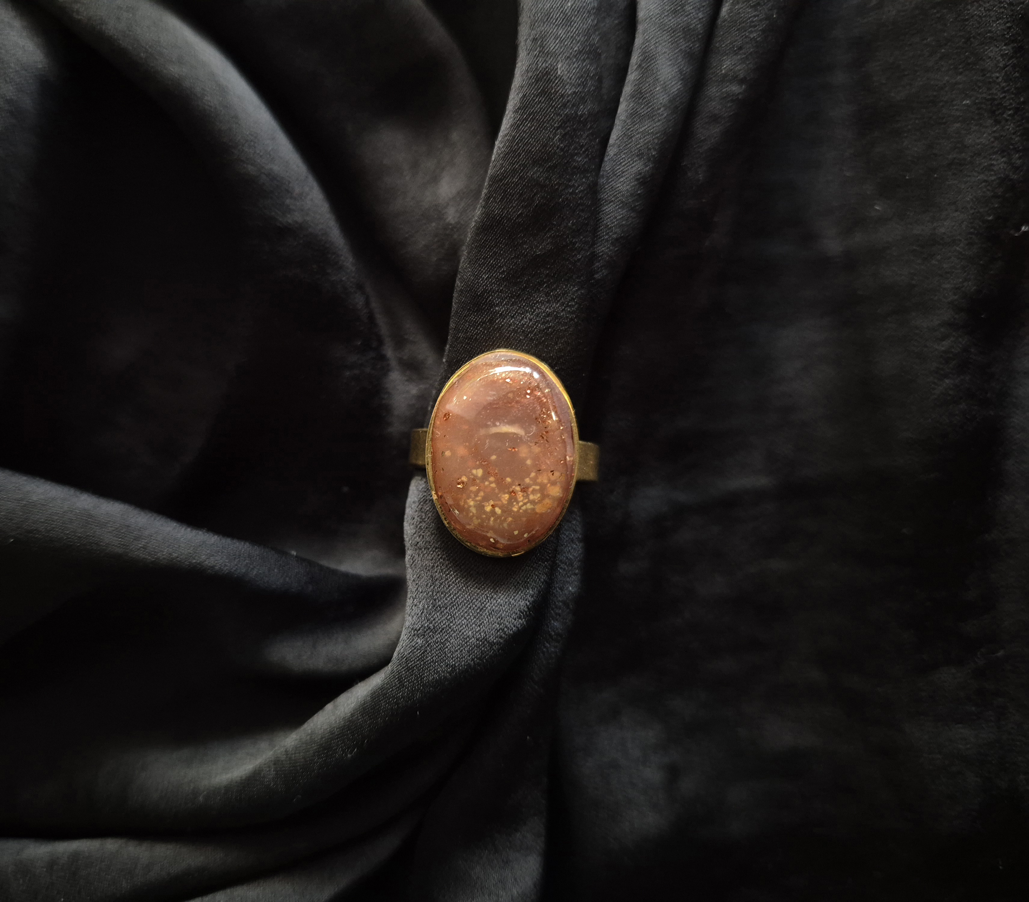 Bague ajustable acier inox 304L doré or fin 24K