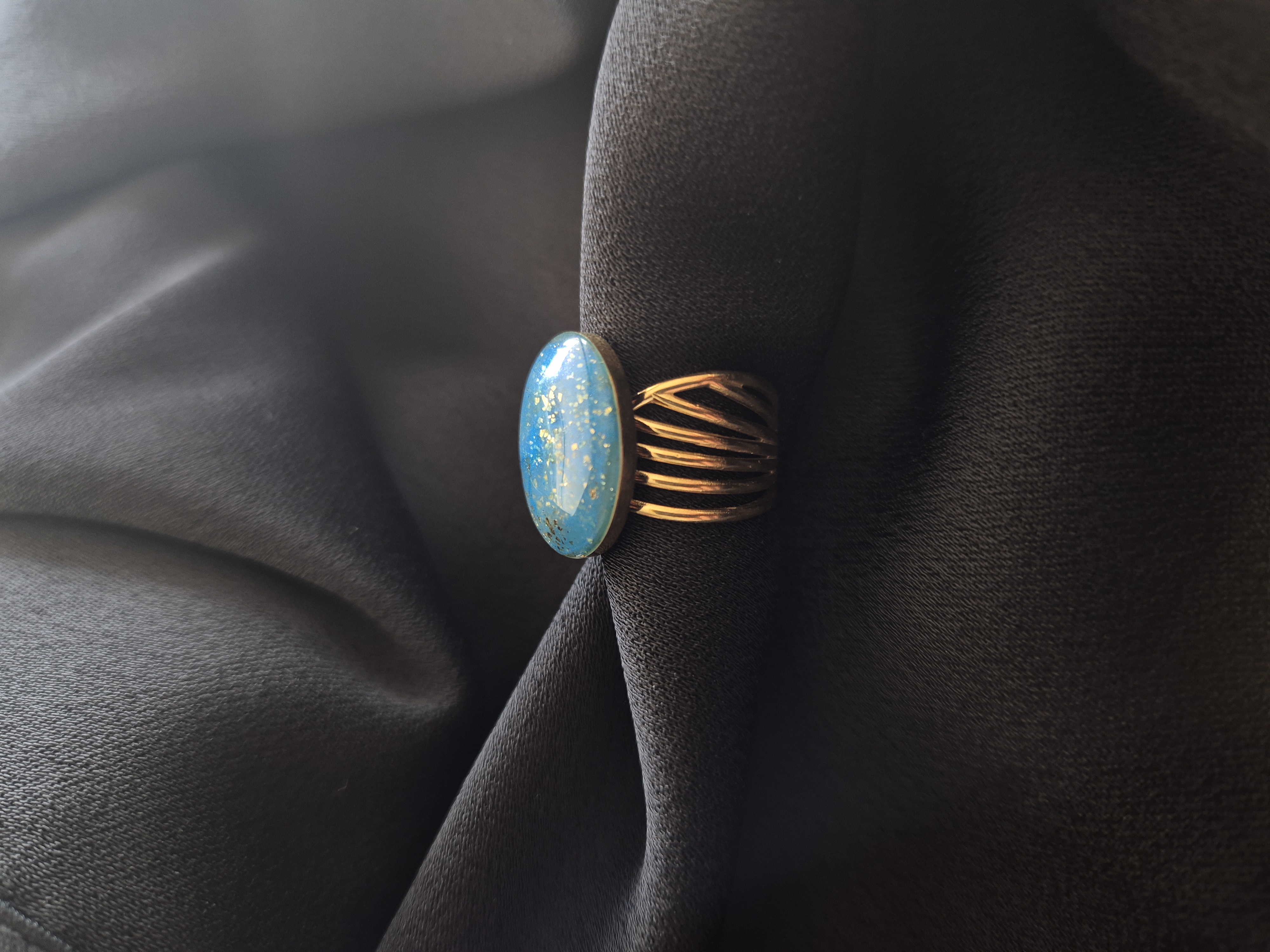 Bague dorée or fin 24K