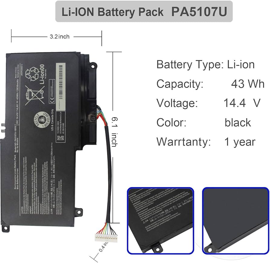Batería toshiba L50 L55 Pa5107u-1brs