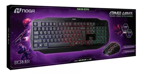 Kit Gamer Teclado Mouse Retroiluminado Pc Combo Noga Nkb-570