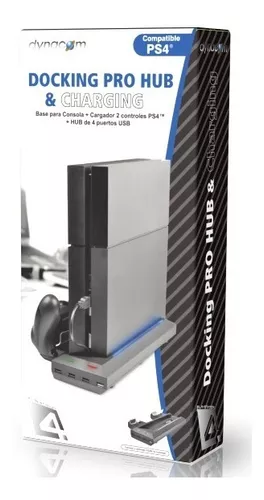 Cargador Para 2 Joystick Sony Ps4 + Base Apoyo Vertical Consola + 3 Usb Para Otros Dispositivos - Ideal Modelo Cuh-1xxx