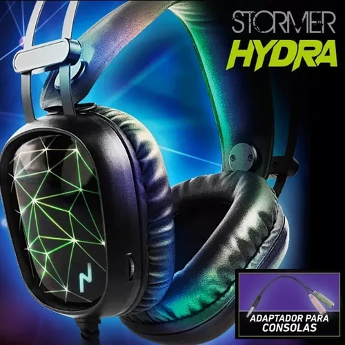 Auriculars Gamer Ps4 Con Microfono Pc Noga St-hydra Luces Color Negro Luz Verde