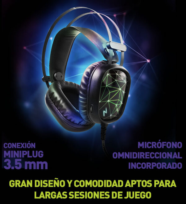 Auriculars Gamer Ps4 Con Microfono Pc Noga St-hydra Luces Color Negro Luz Verde