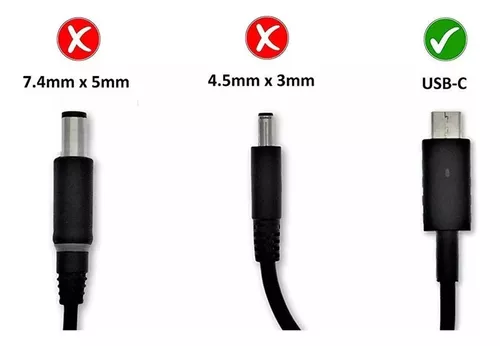 Cargador DELL Original tipo USB-C para laptop de 65 W 
